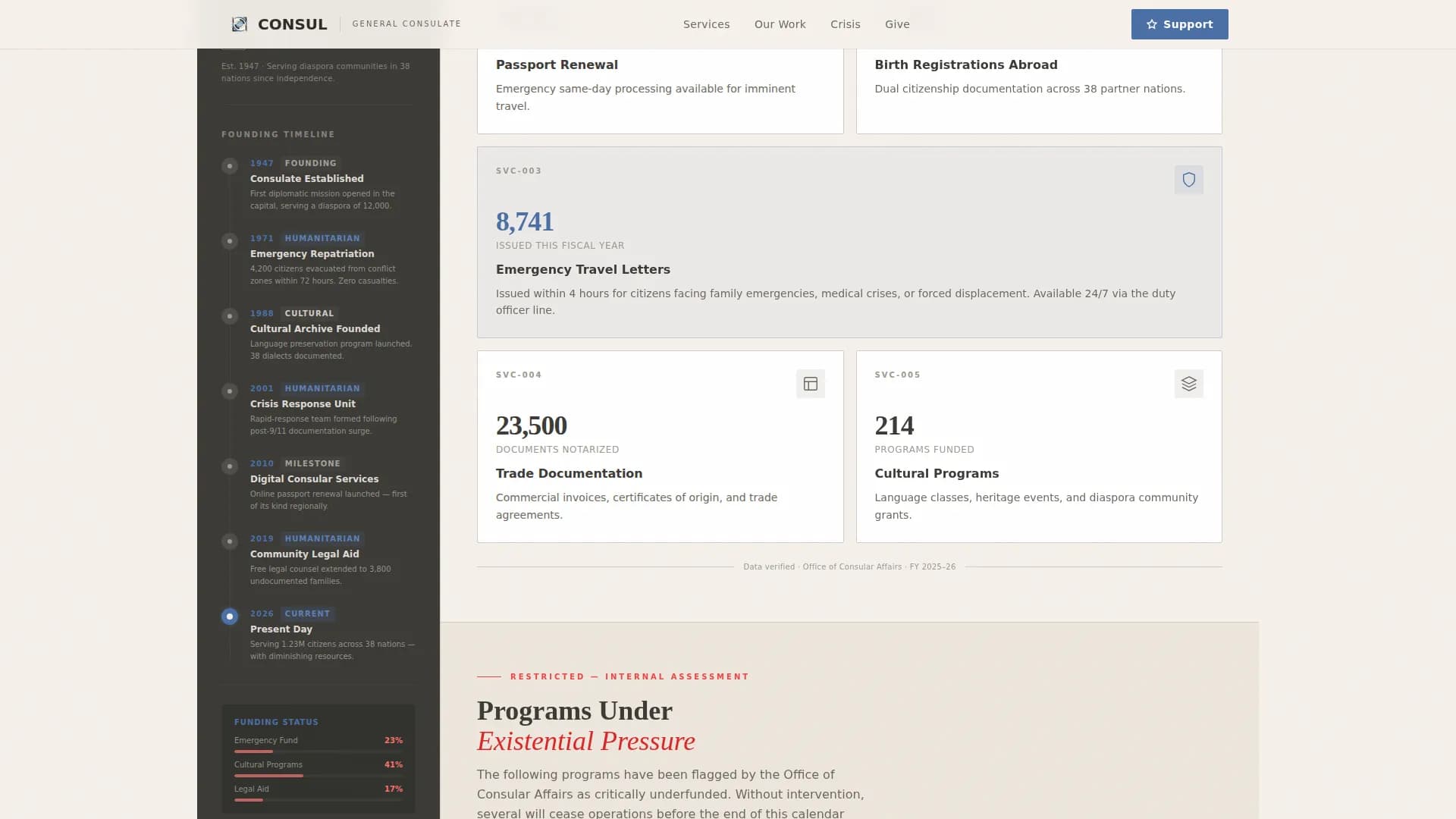 Consul - Sovereign Duty Fundraising Landing Page Template