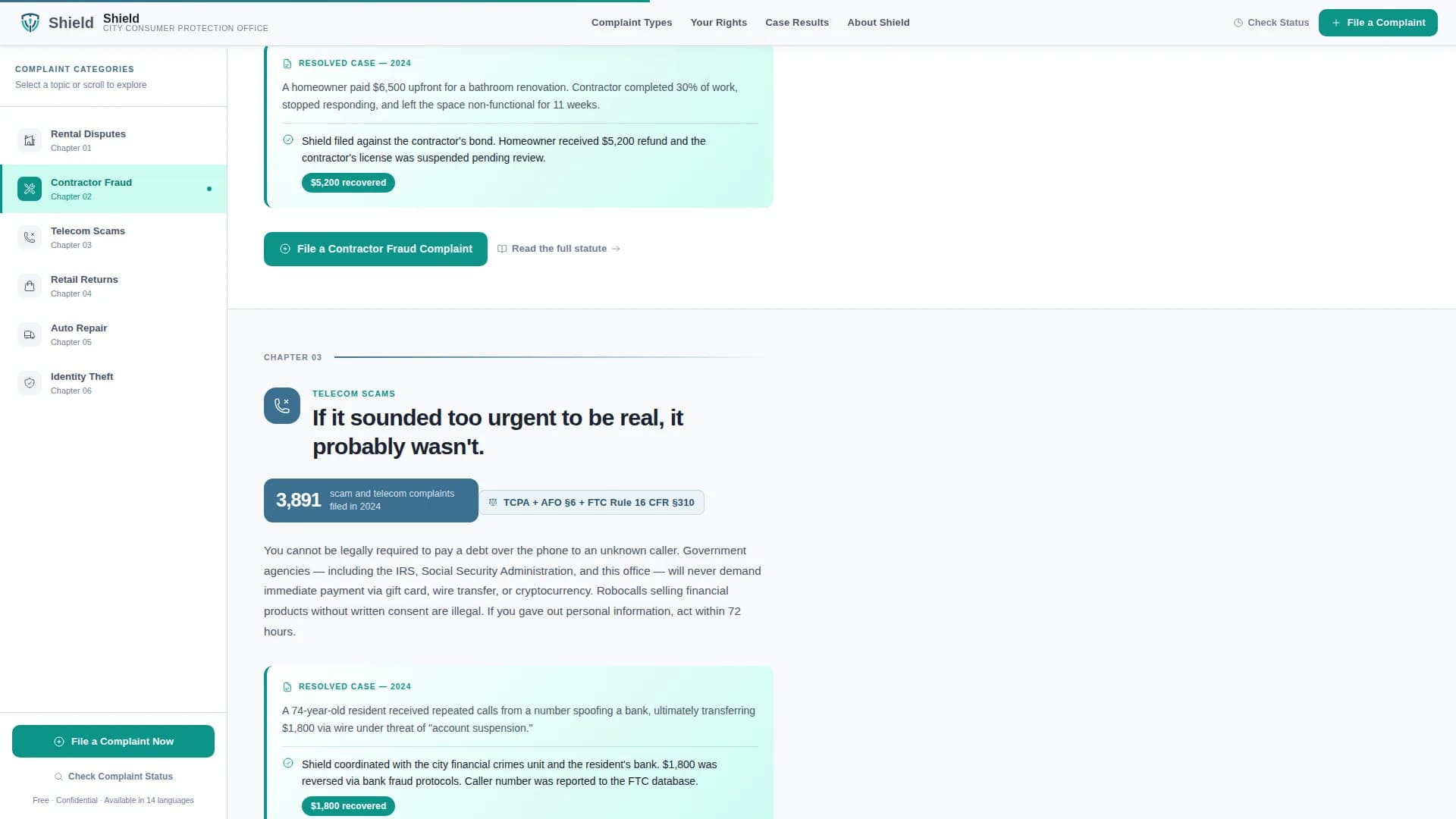 Shield — Consumer Protection Guide Landing Page Template