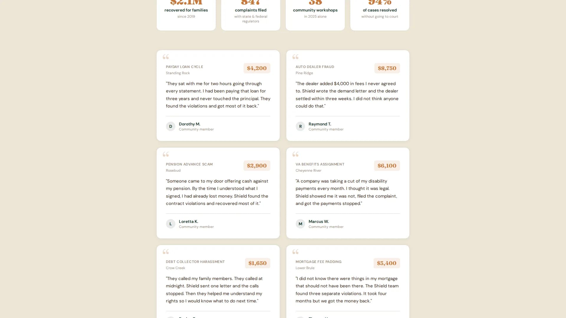 Shield — Advocate Consumer Protection Landing Page Template