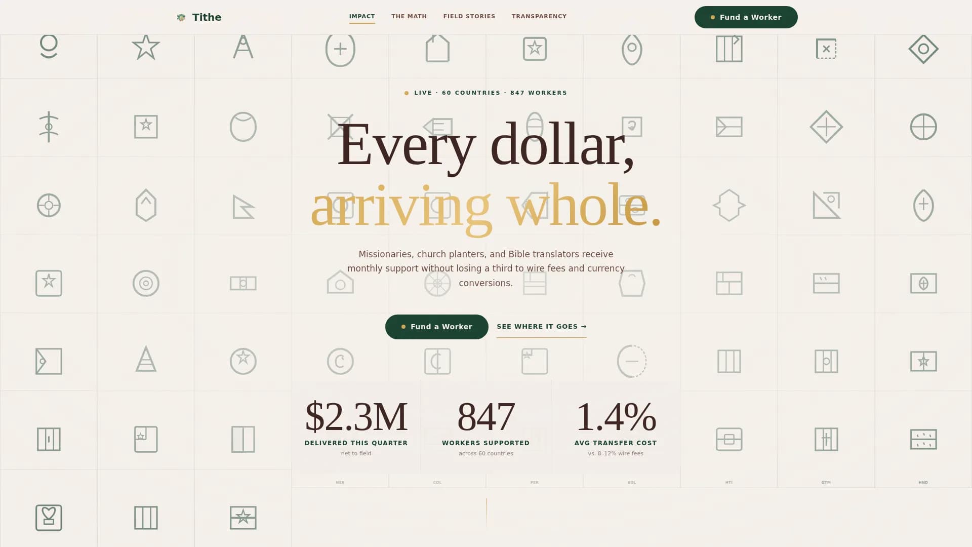Tithe - Global Mission Support Landing Page Template