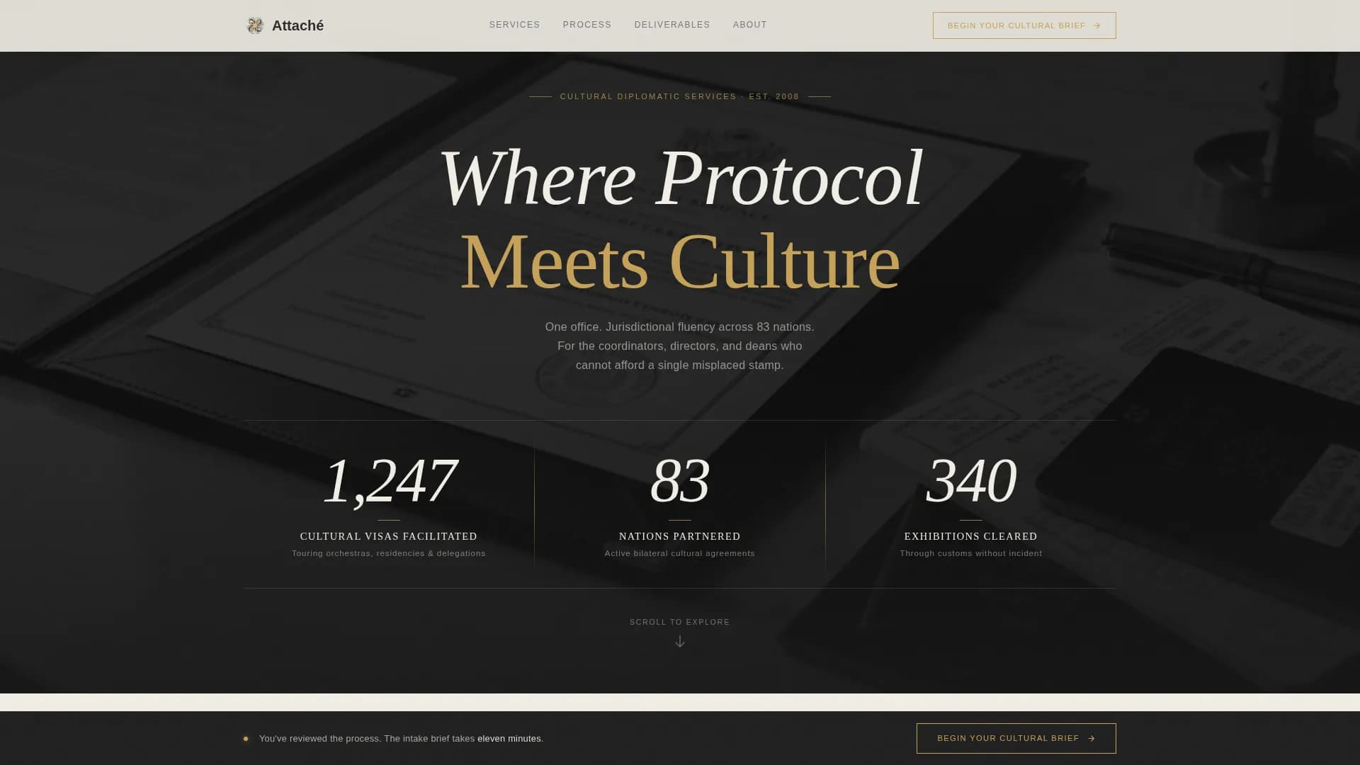 Attach - Diplomatic Cultural Exchange Landing Page Template