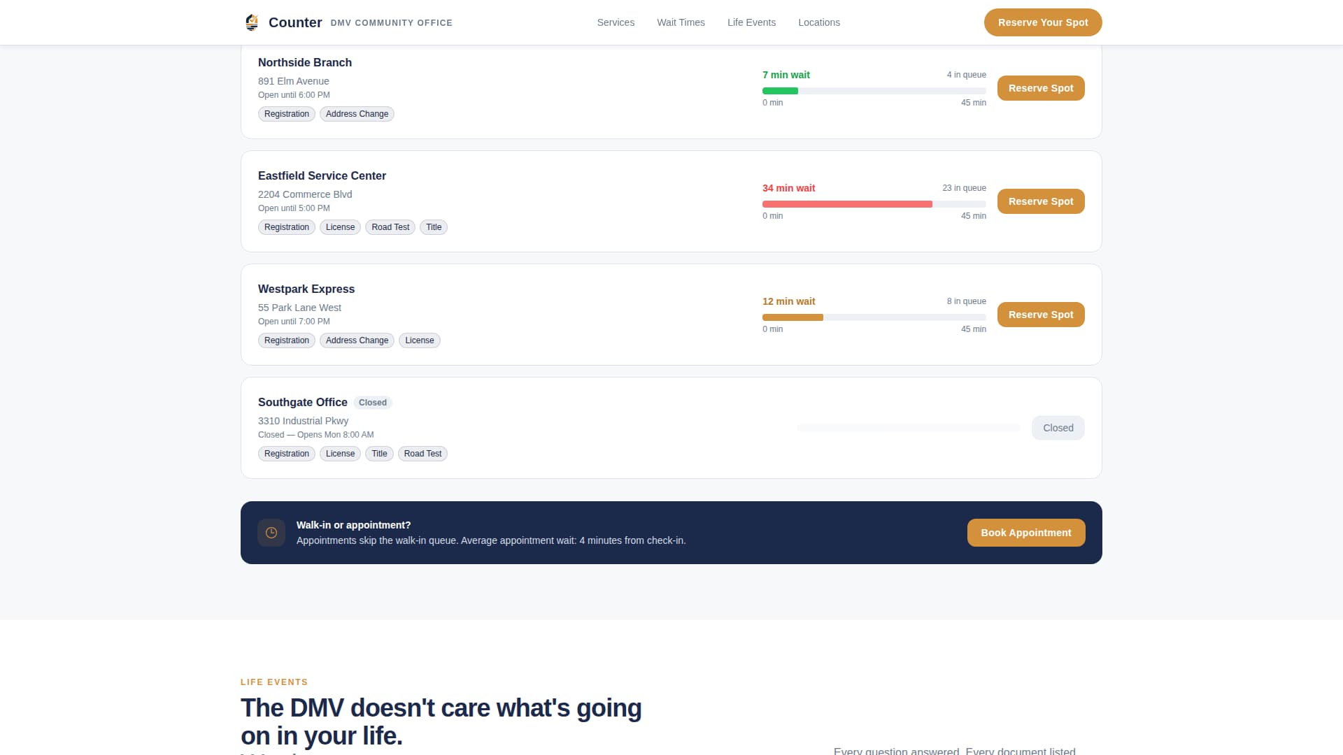 Counter - Trusted DMV Landing Page Template