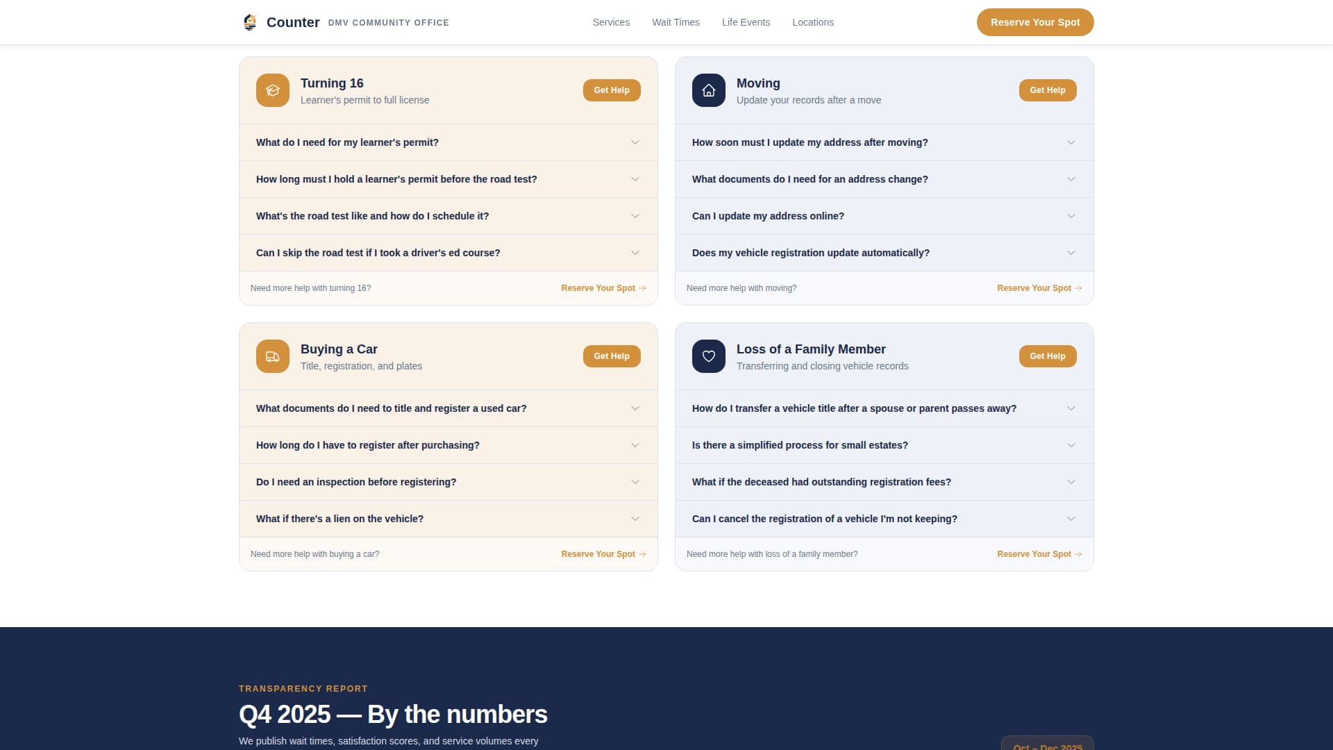 Counter - Trusted DMV Landing Page Template