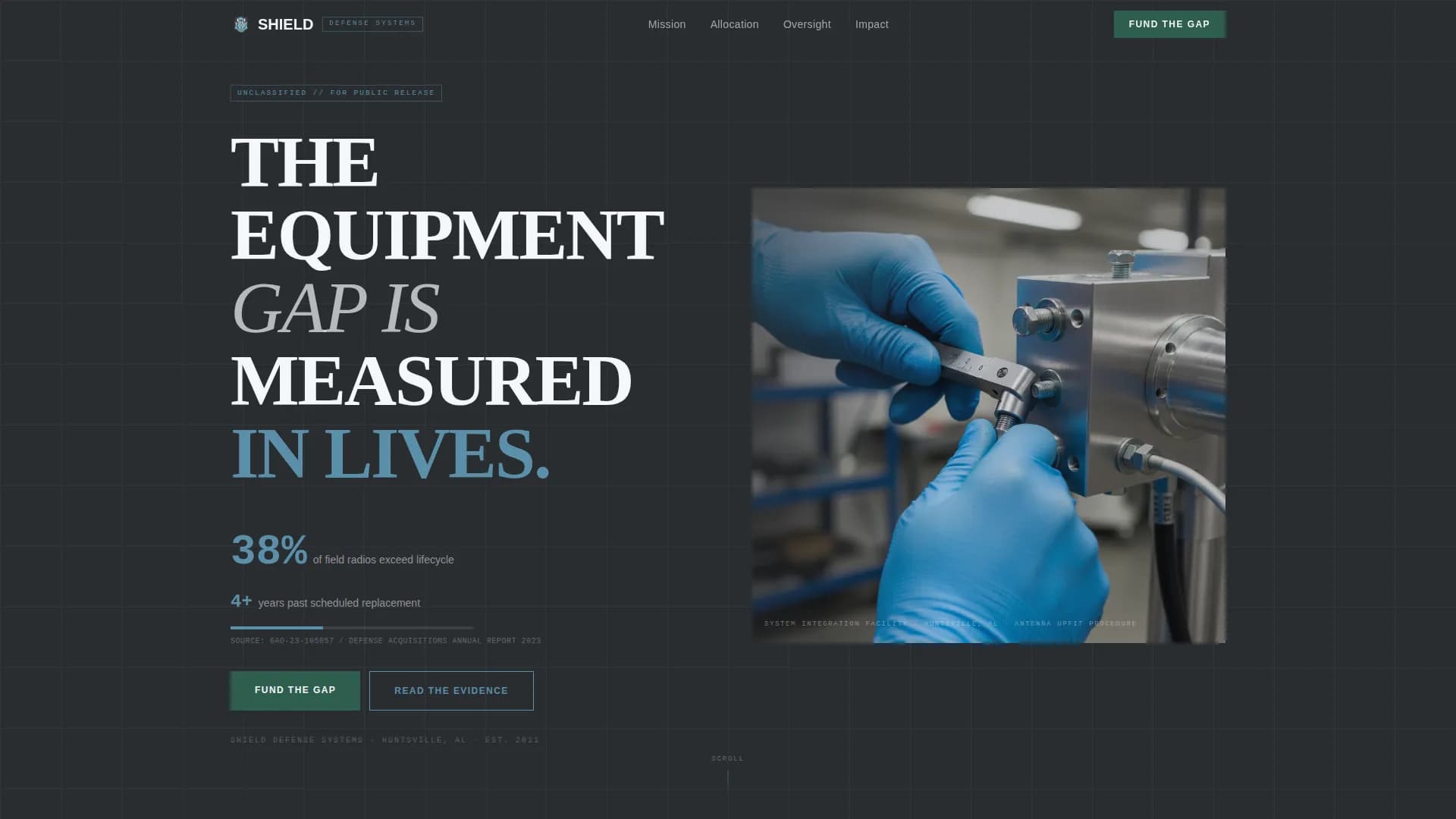 Shield — Authoritative Defense Solutions Landing Page Template