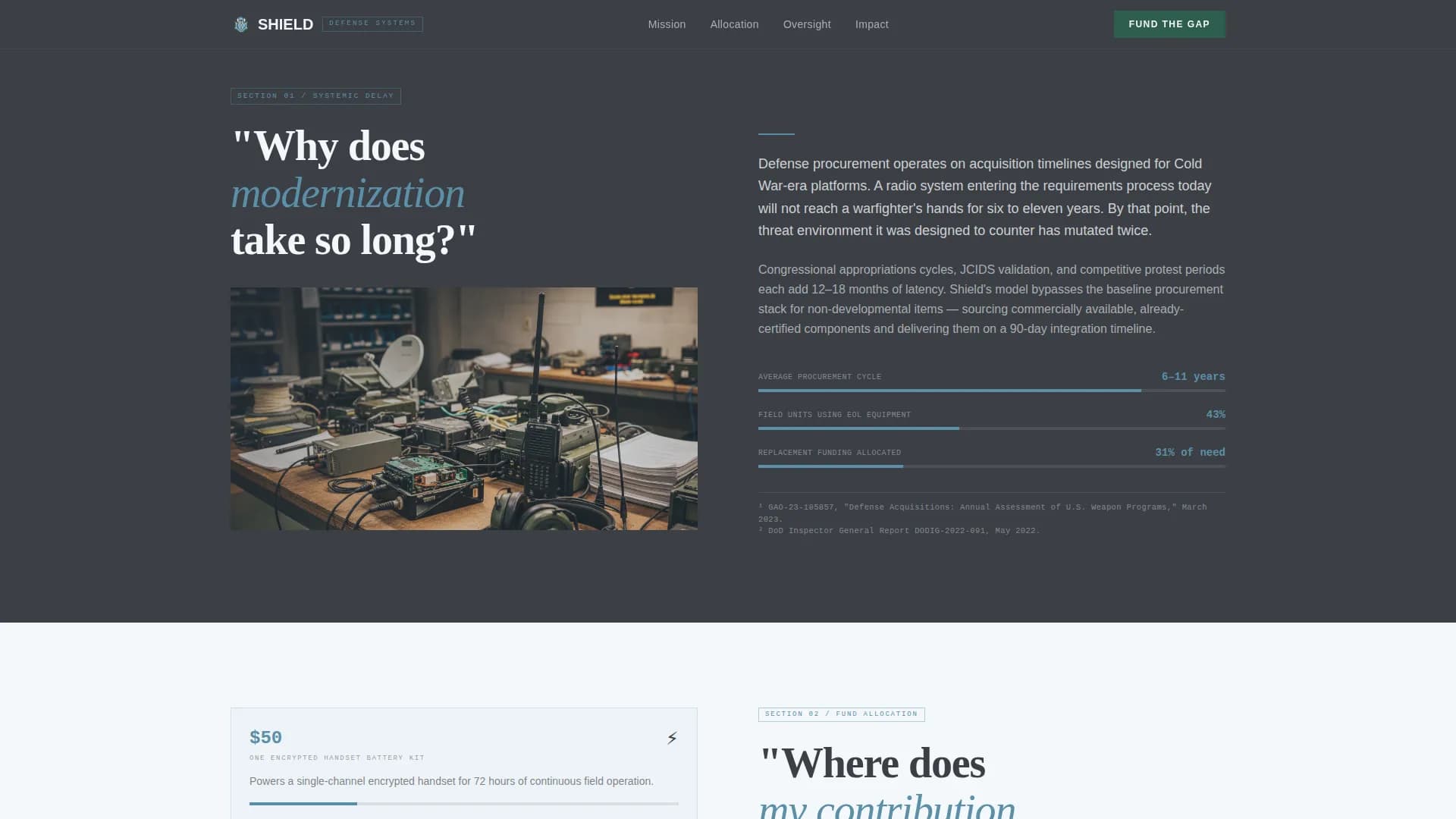 Shield — Authoritative Defense Solutions Landing Page Template