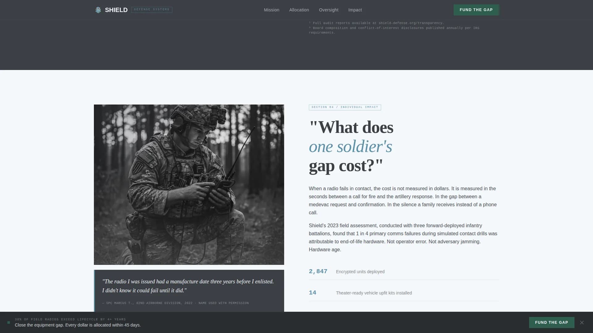 Shield — Authoritative Defense Solutions Landing Page Template