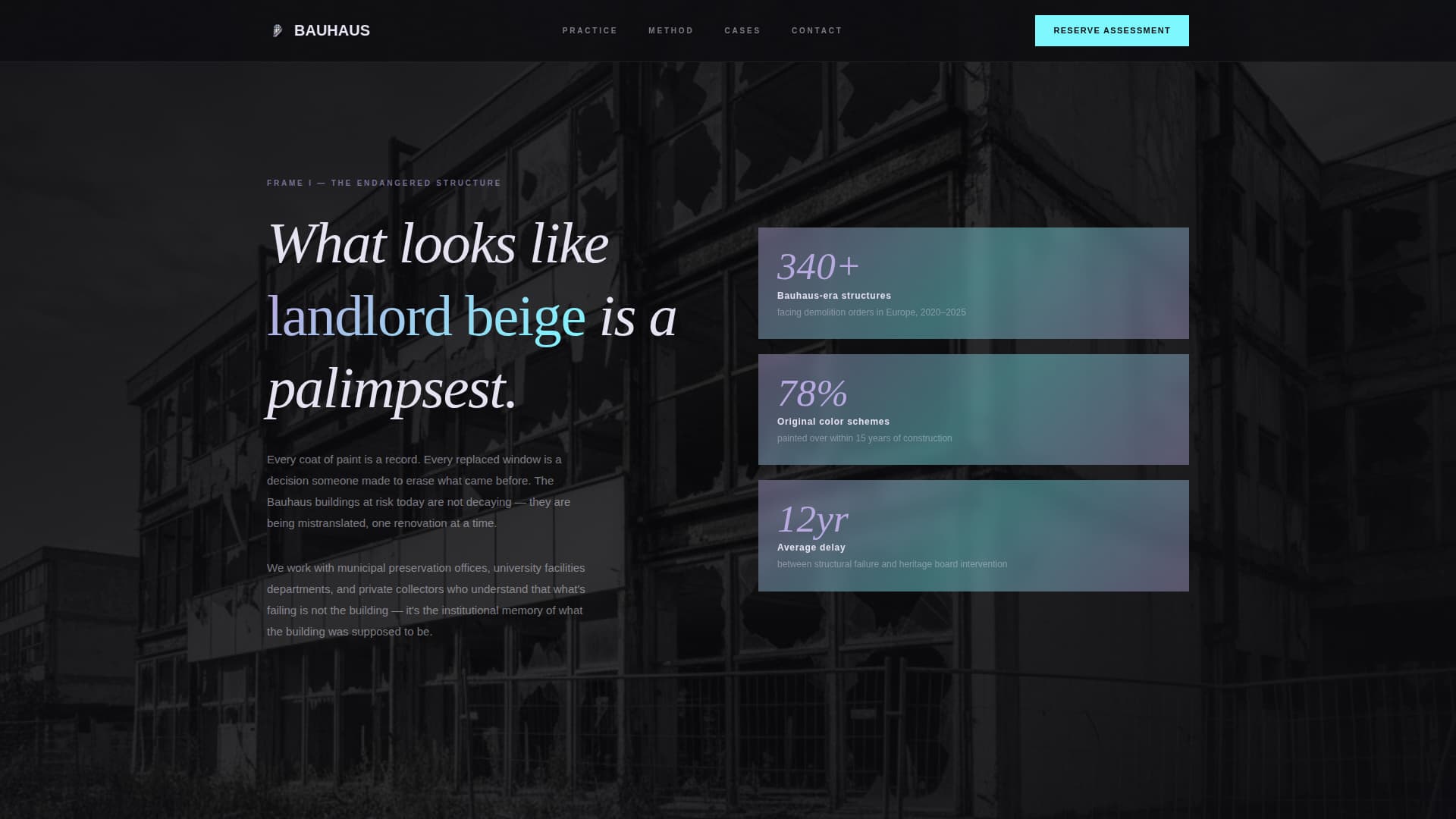 Bauhaus Architecture Pre-Launch Website Template