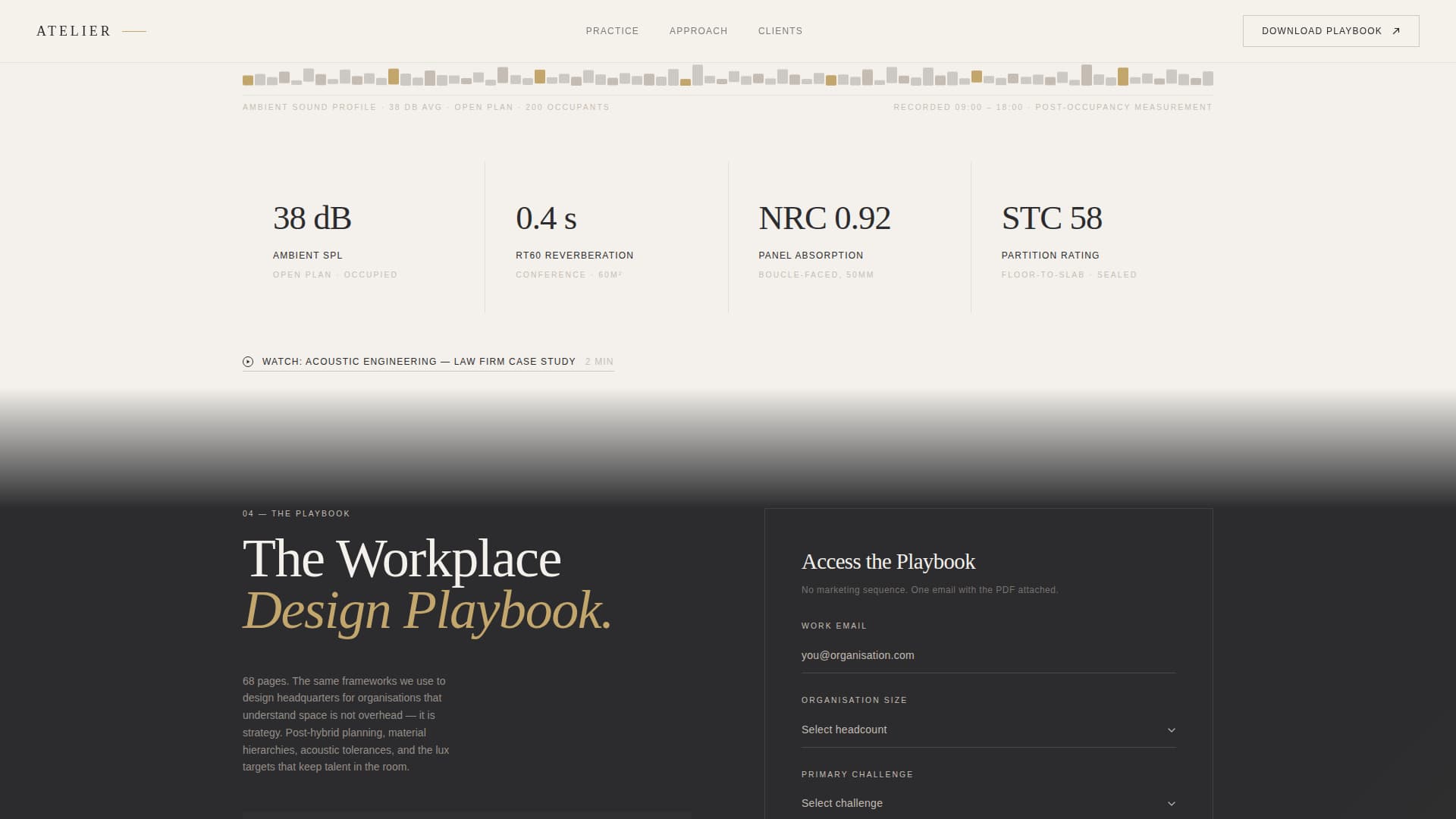 Atelier - Sophisticated Workspace Landing Page Template
