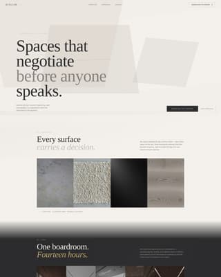 Atelier - Sophisticated Workspace Landing Page Template