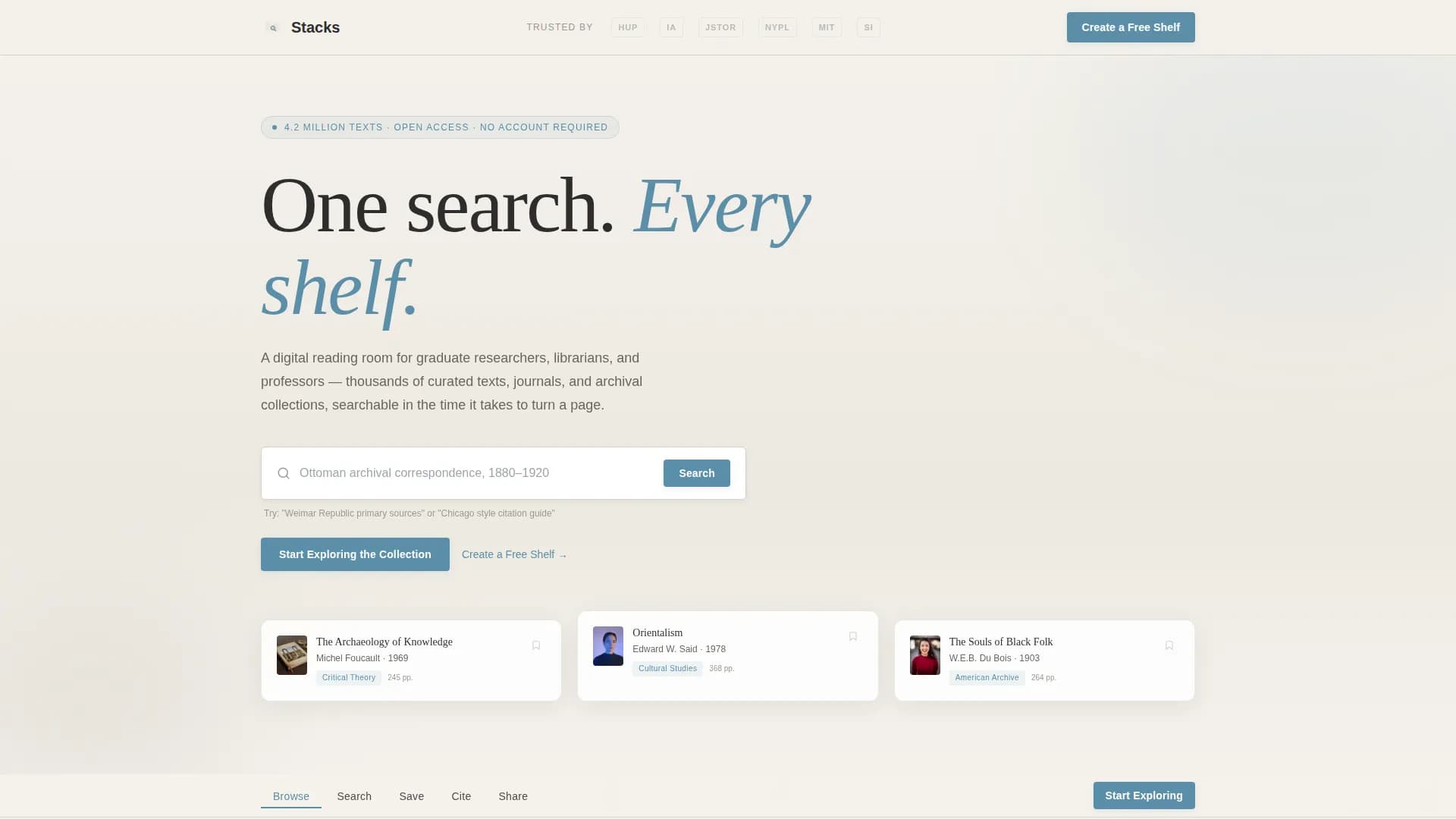 Stacks — Authoritative Knowledge Repository Landing Page Template