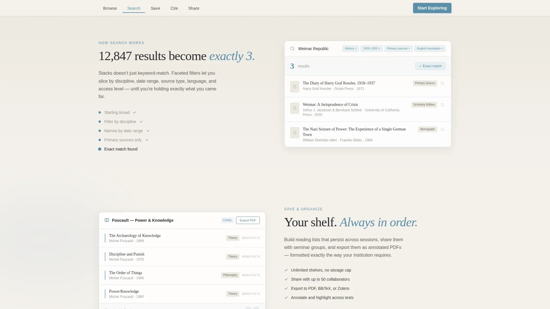 Stacks — Authoritative Knowledge Repository Landing Page Template
