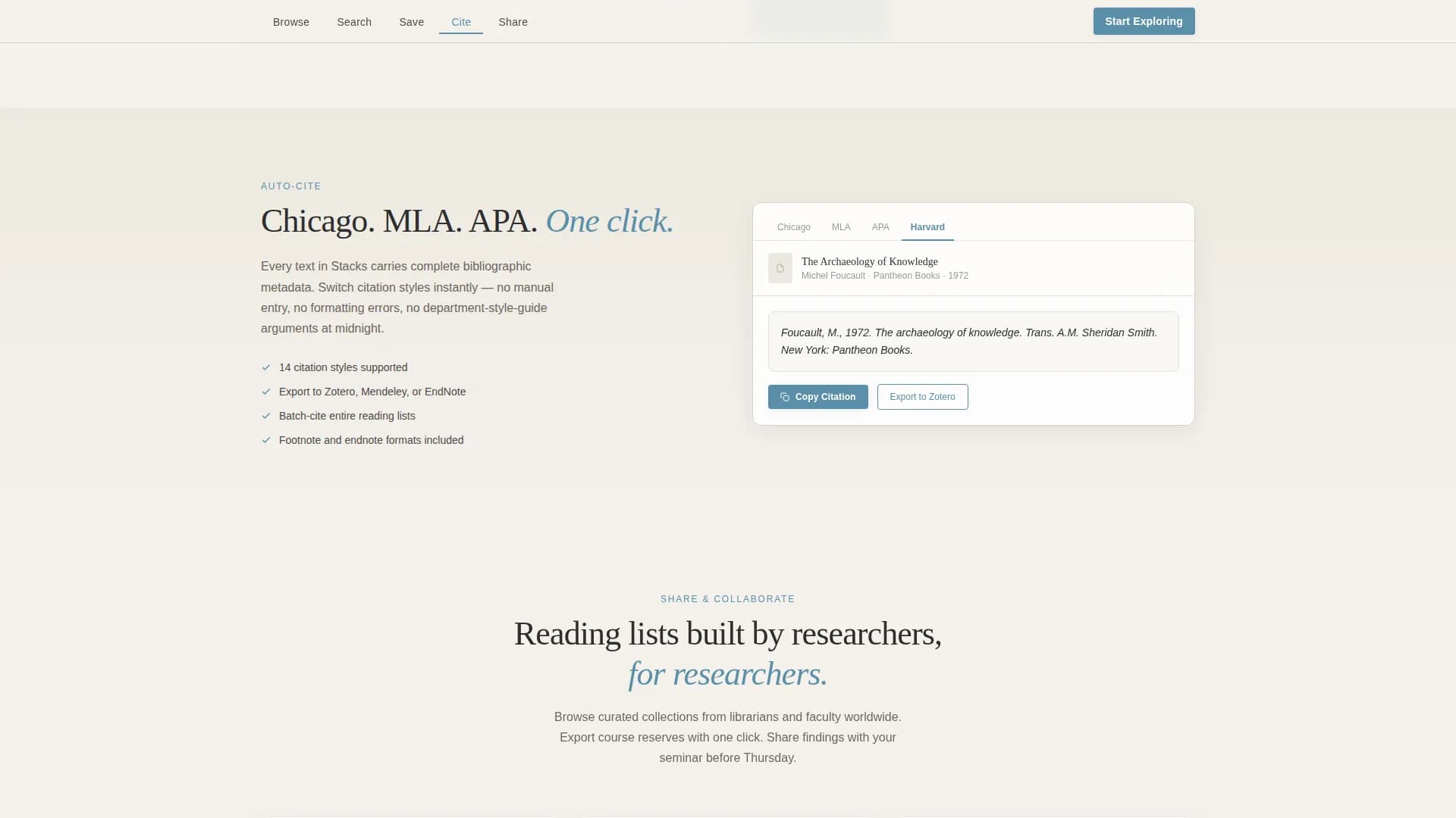 Stacks — Authoritative Knowledge Repository Landing Page Template