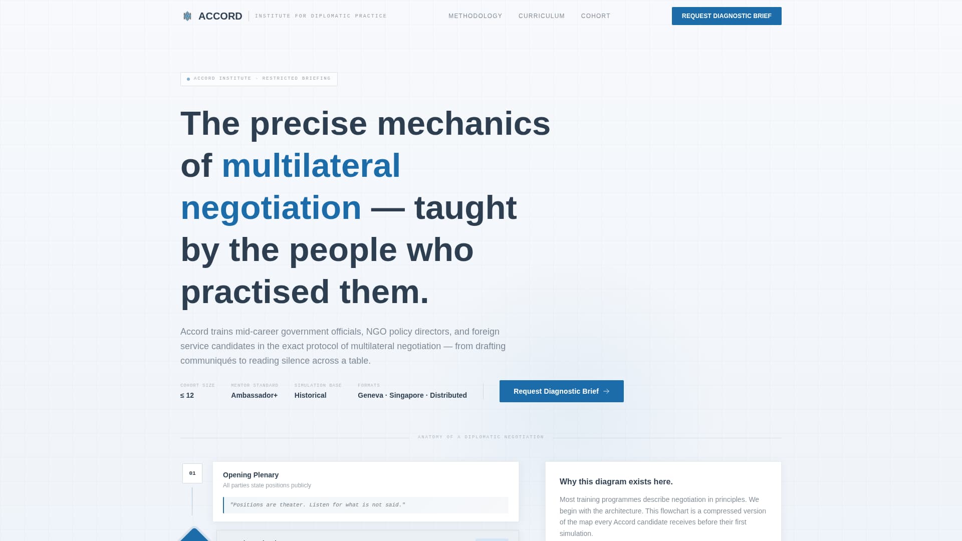 Accord - Authoritative Diplomacy Landing Page Template