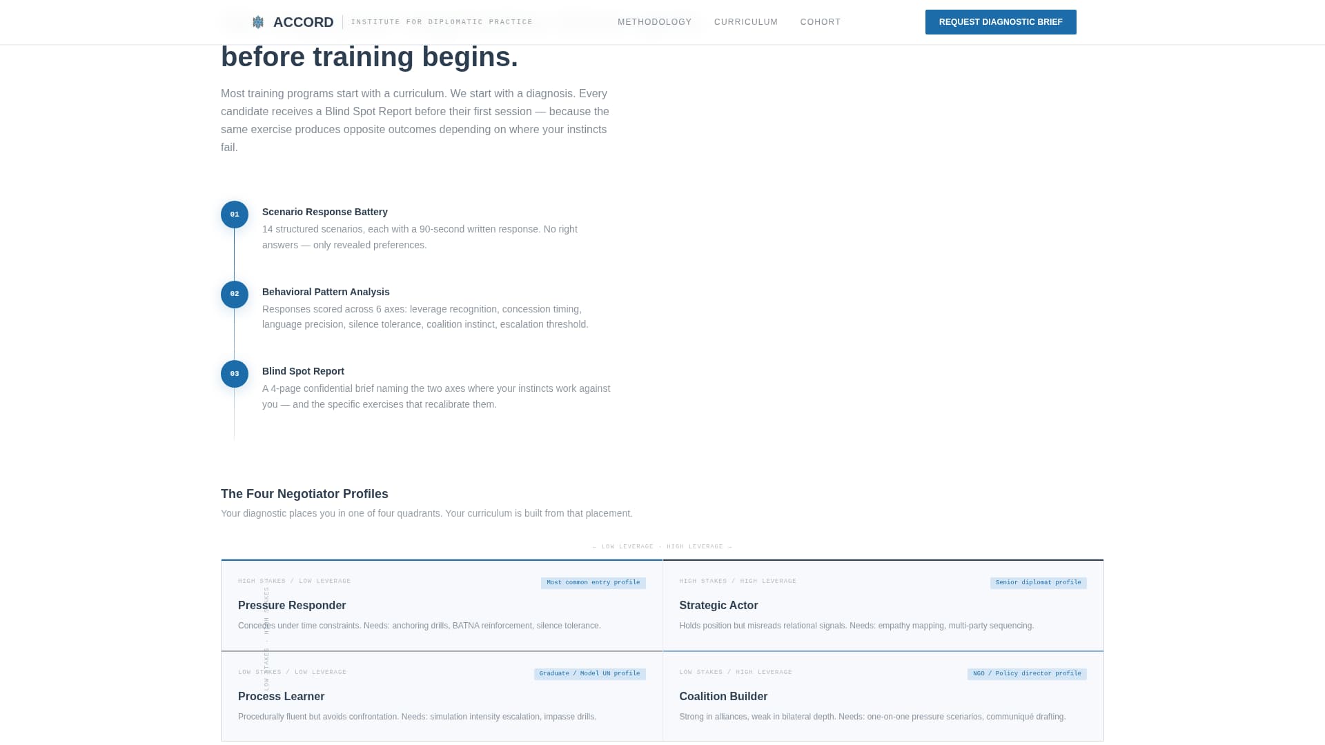 Accord - Authoritative Diplomacy Landing Page Template