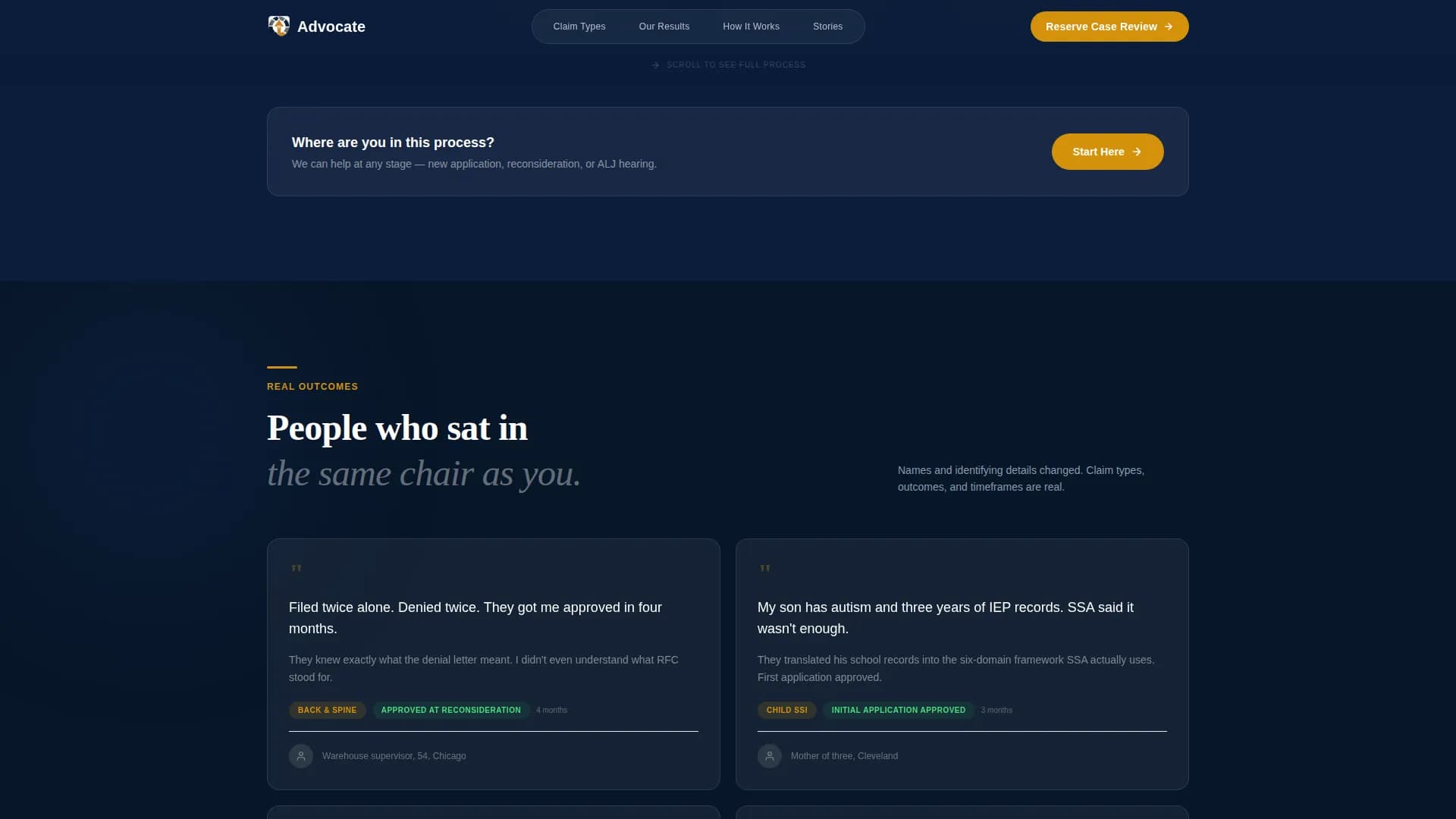 Advocate - Trusted Disability Benefits Landing Page Template