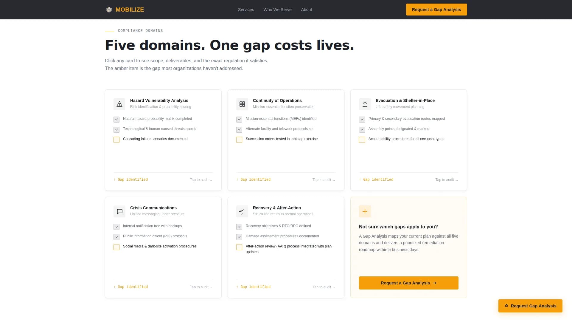Mobilize — Rapid Crisis Response Landing Page Template