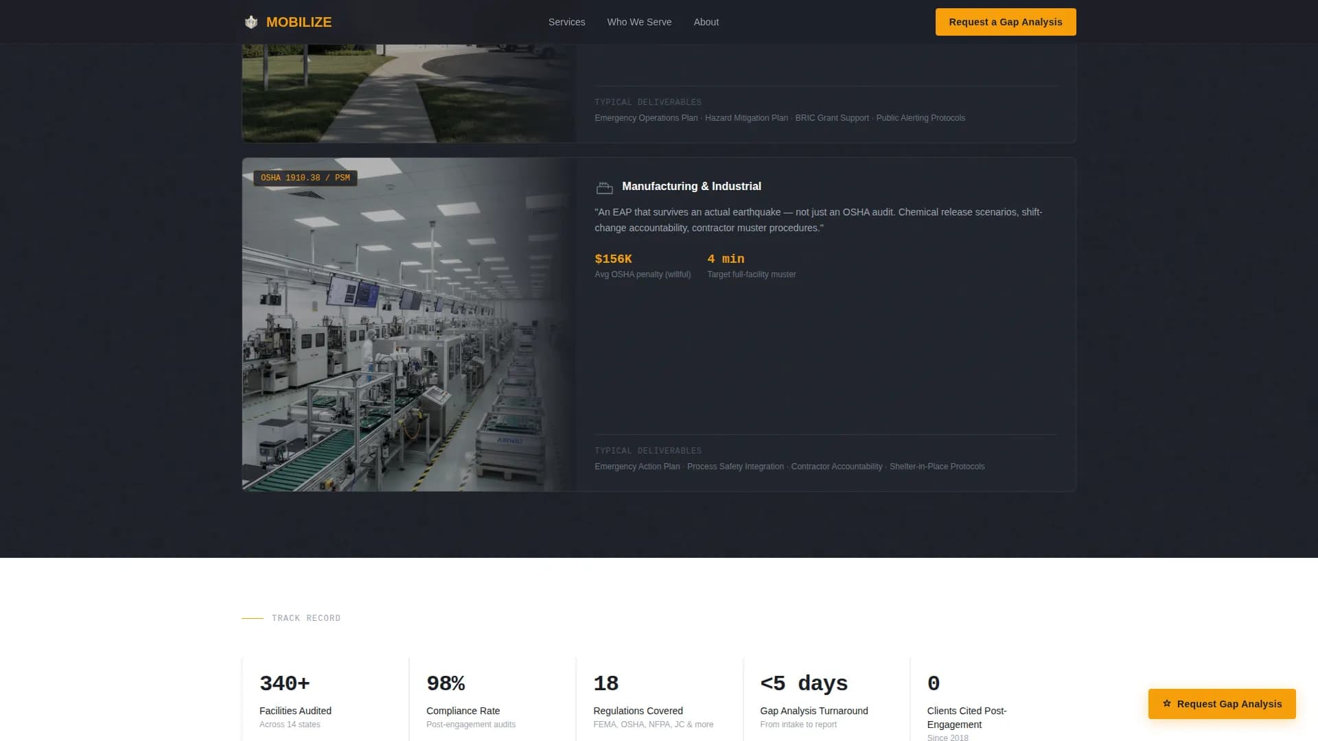 Mobilize — Rapid Crisis Response Landing Page Template