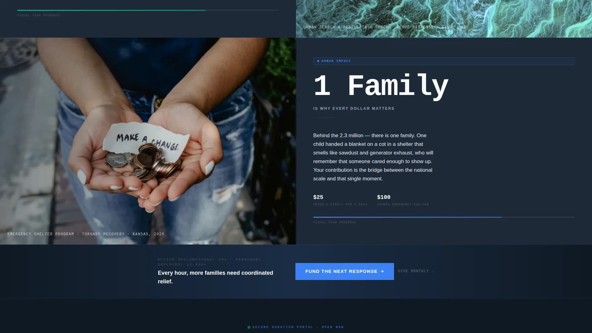 Respond — Urgent Disaster Relief Landing Page Template