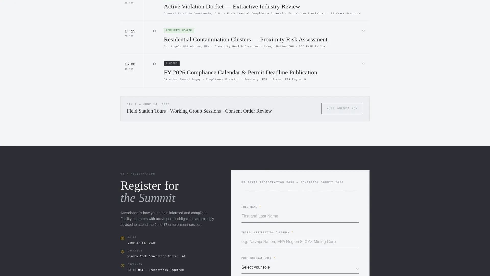 Sovereign — Indigenous Compliance Leadership Landing Page Template