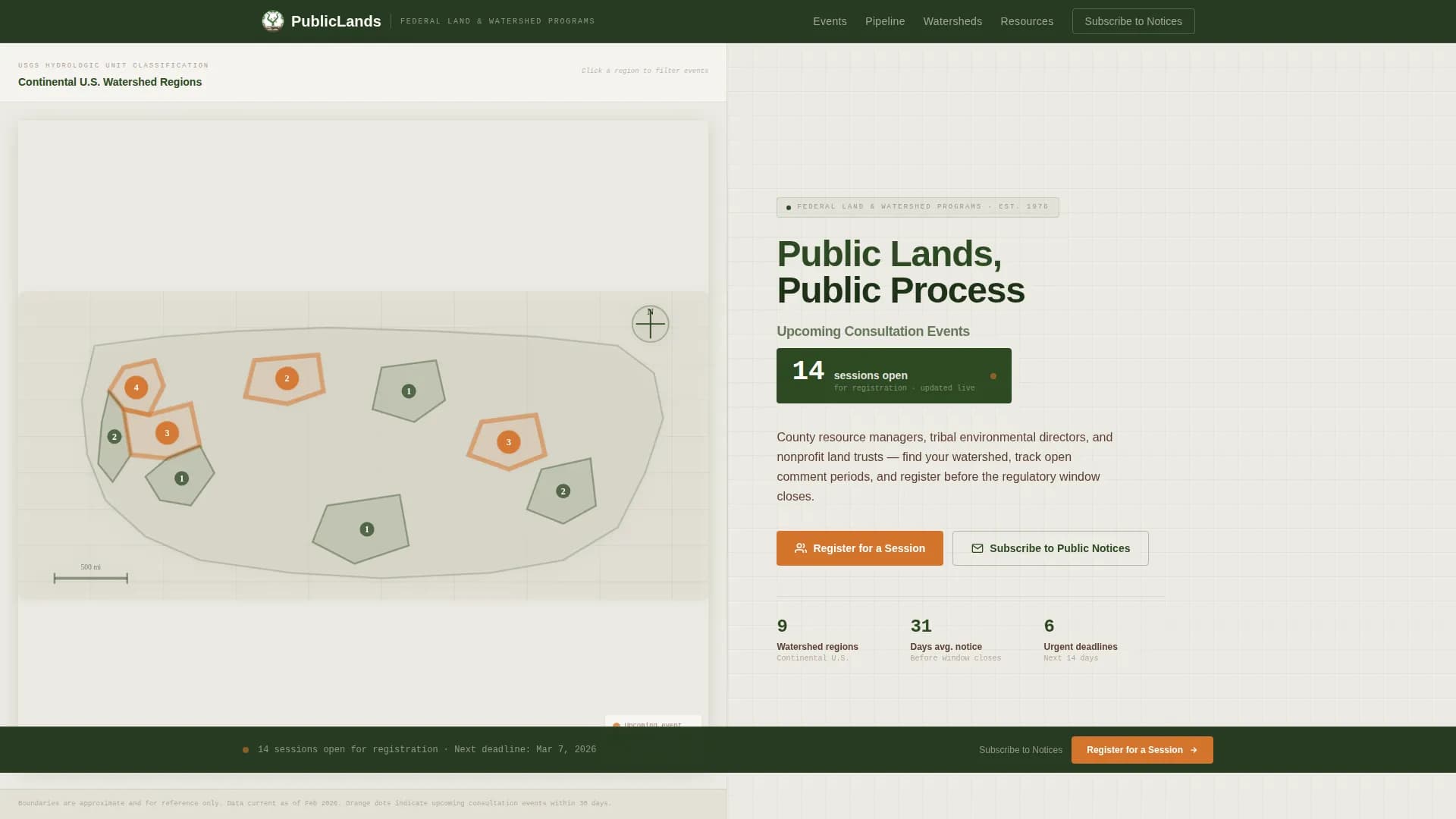 Steward — Public Lands Consultation Landing Page Template
