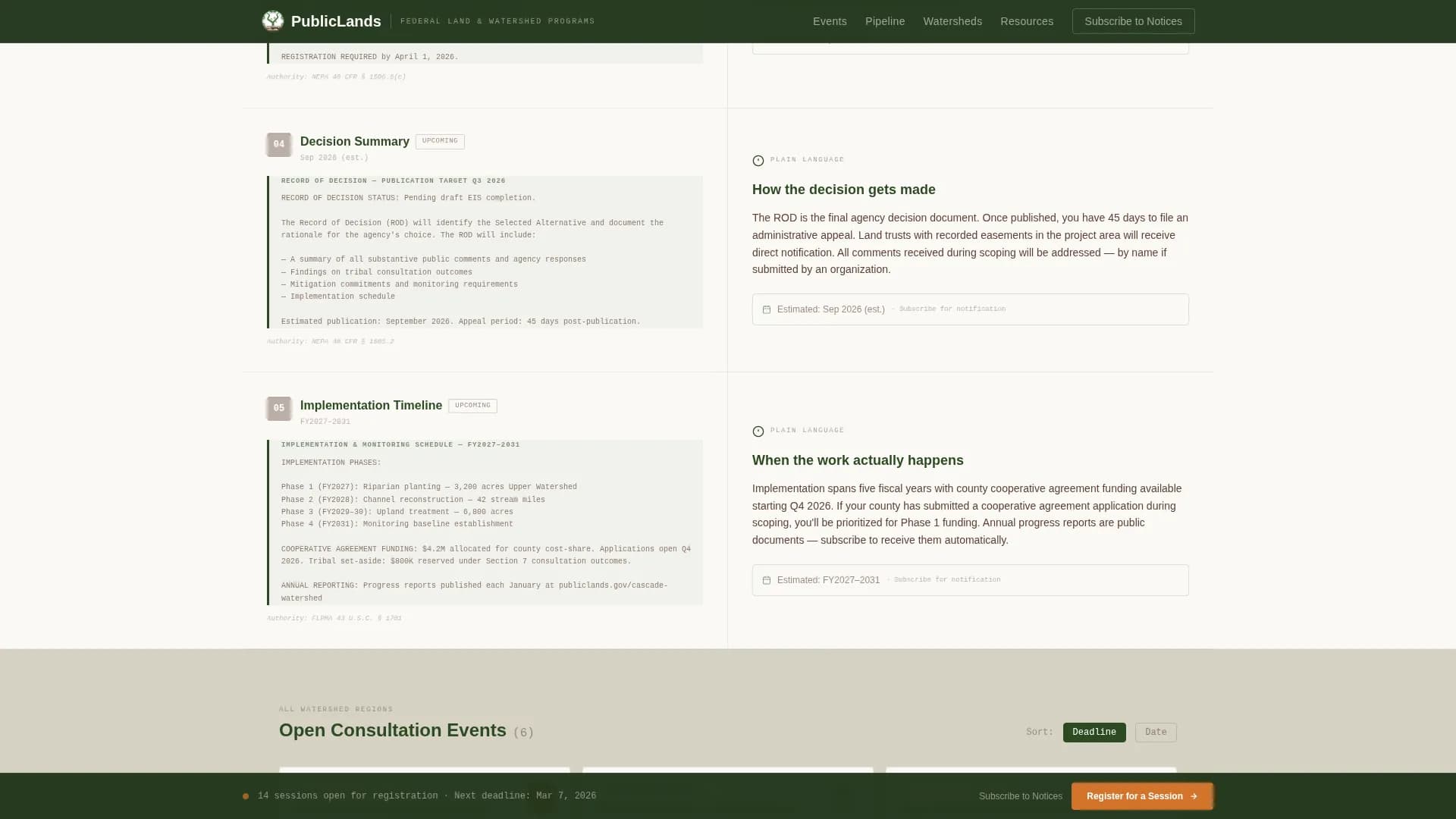 Steward — Public Lands Consultation Landing Page Template