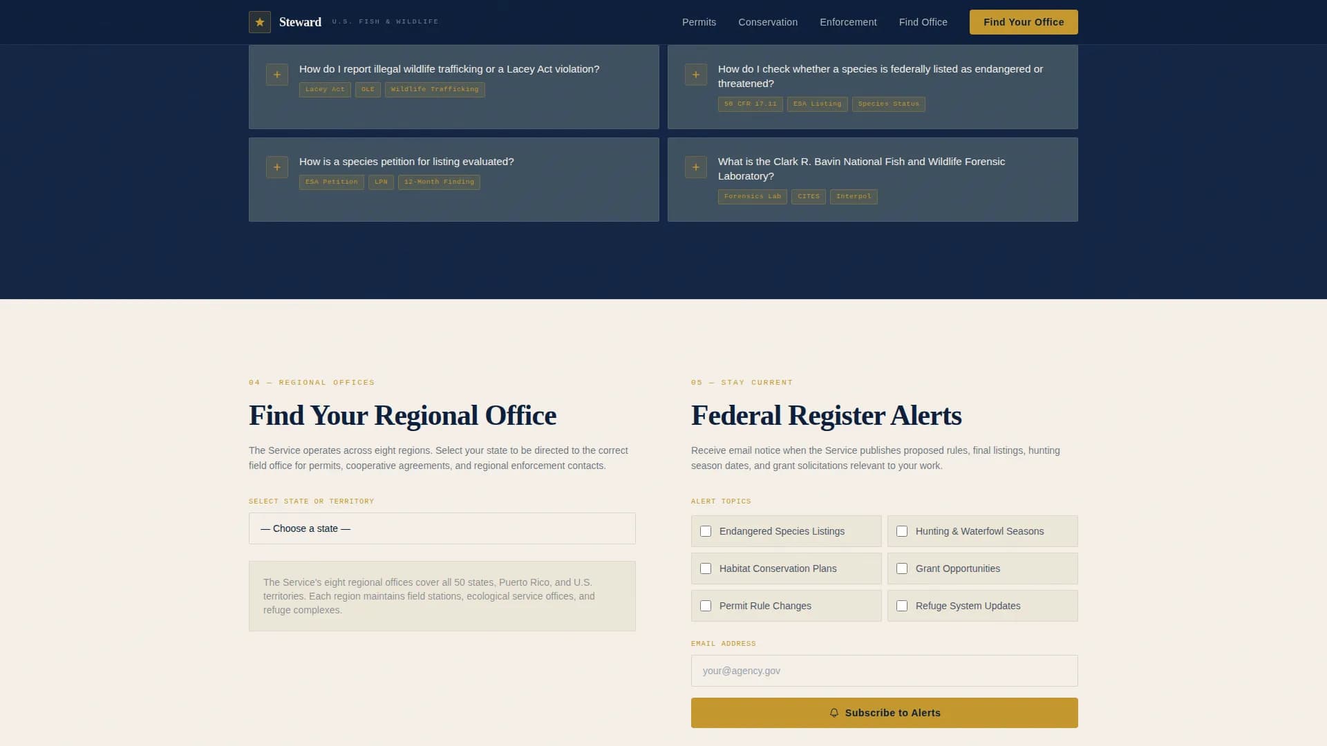 Land & Environmental Agency Specialist FAQ Website Template
