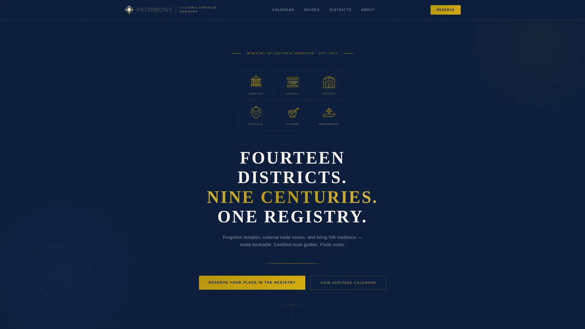 Patrimony — Exclusive Landmark Database Landing Page Template