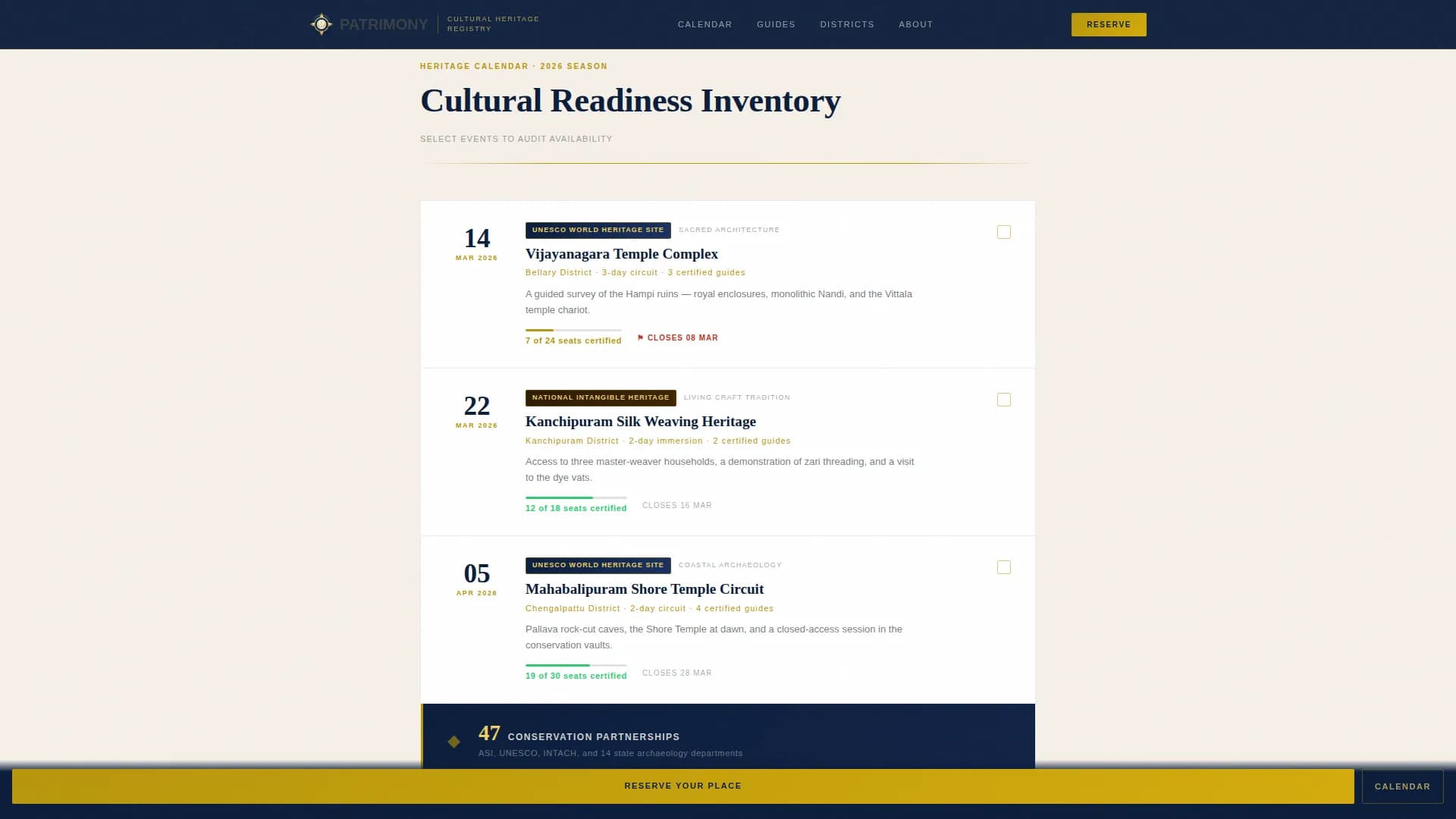 Patrimony — Exclusive Landmark Database Landing Page Template