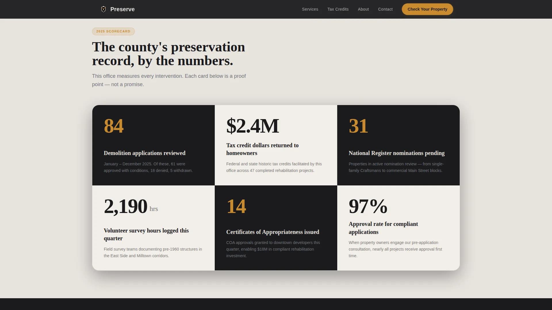 Preserve — Authoritative Heritage Registry Landing Page Template