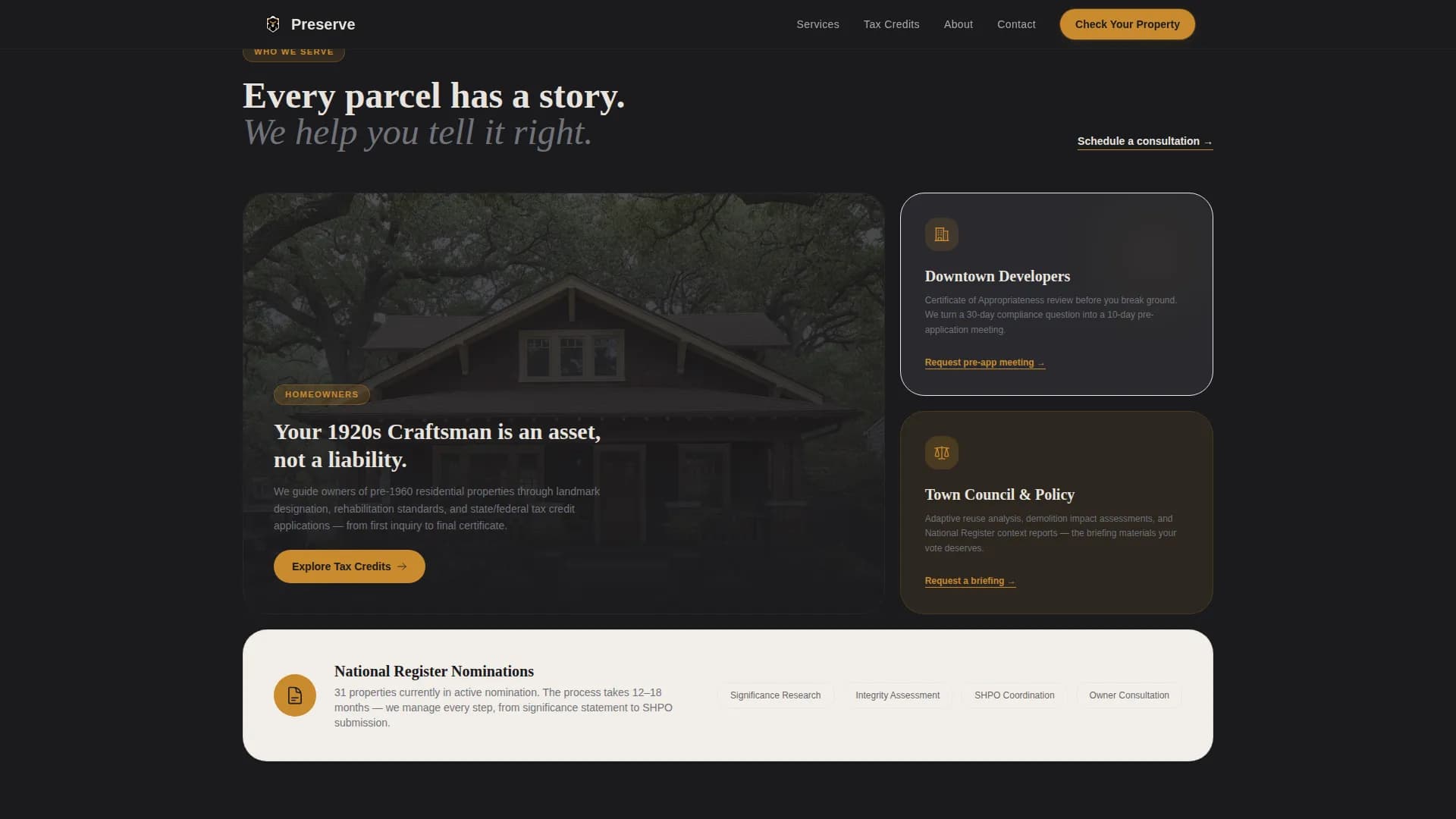 Preserve — Authoritative Heritage Registry Landing Page Template