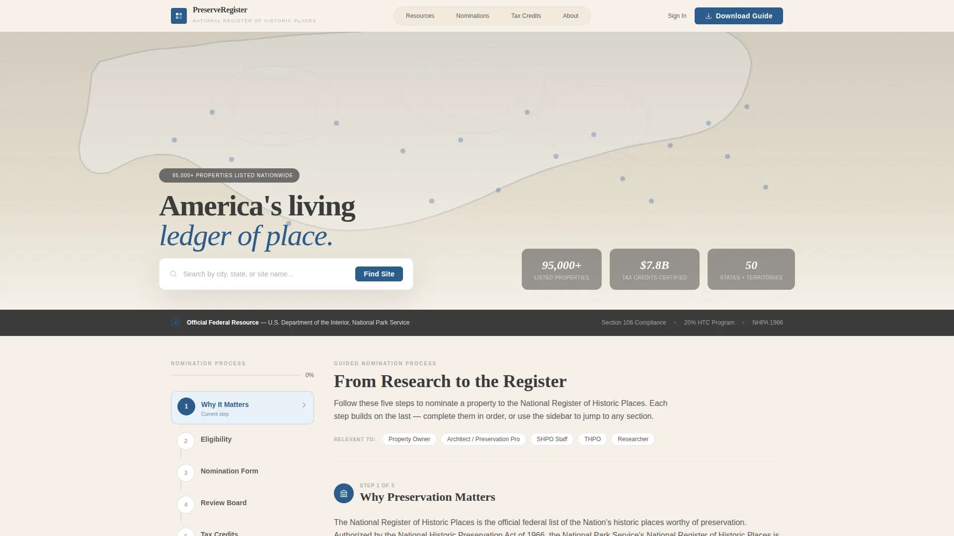 Historic Preservation Government Professional Website Template