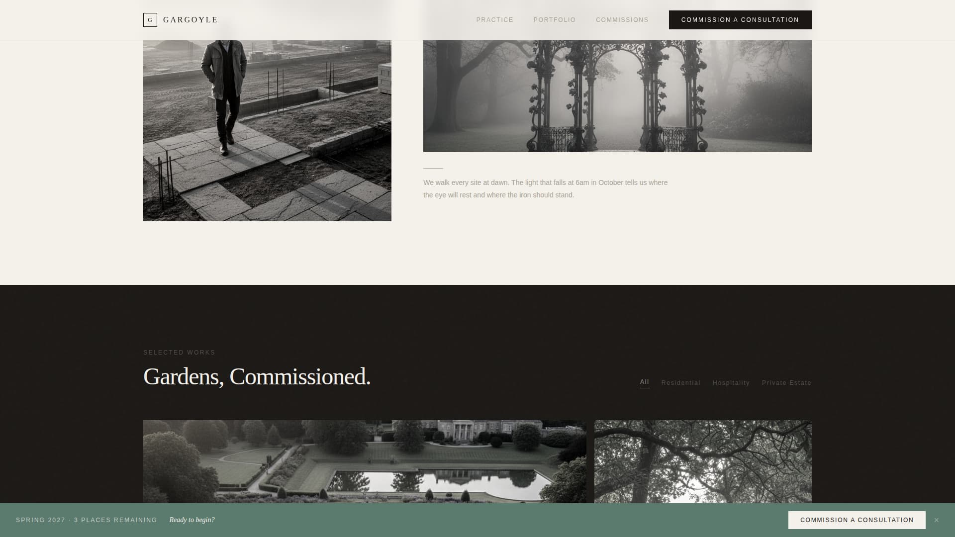 Gargoyle - Timeless Landscape Landing Page Template