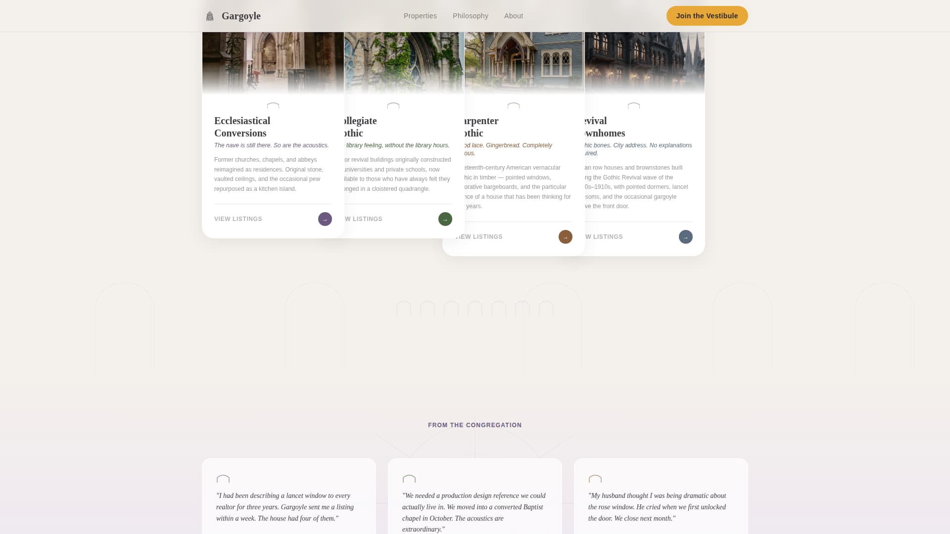 Gothic Revival Architecture Booking Website Template