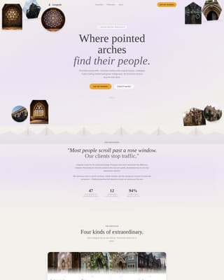 Gothic Revival Architecture Booking Website Template