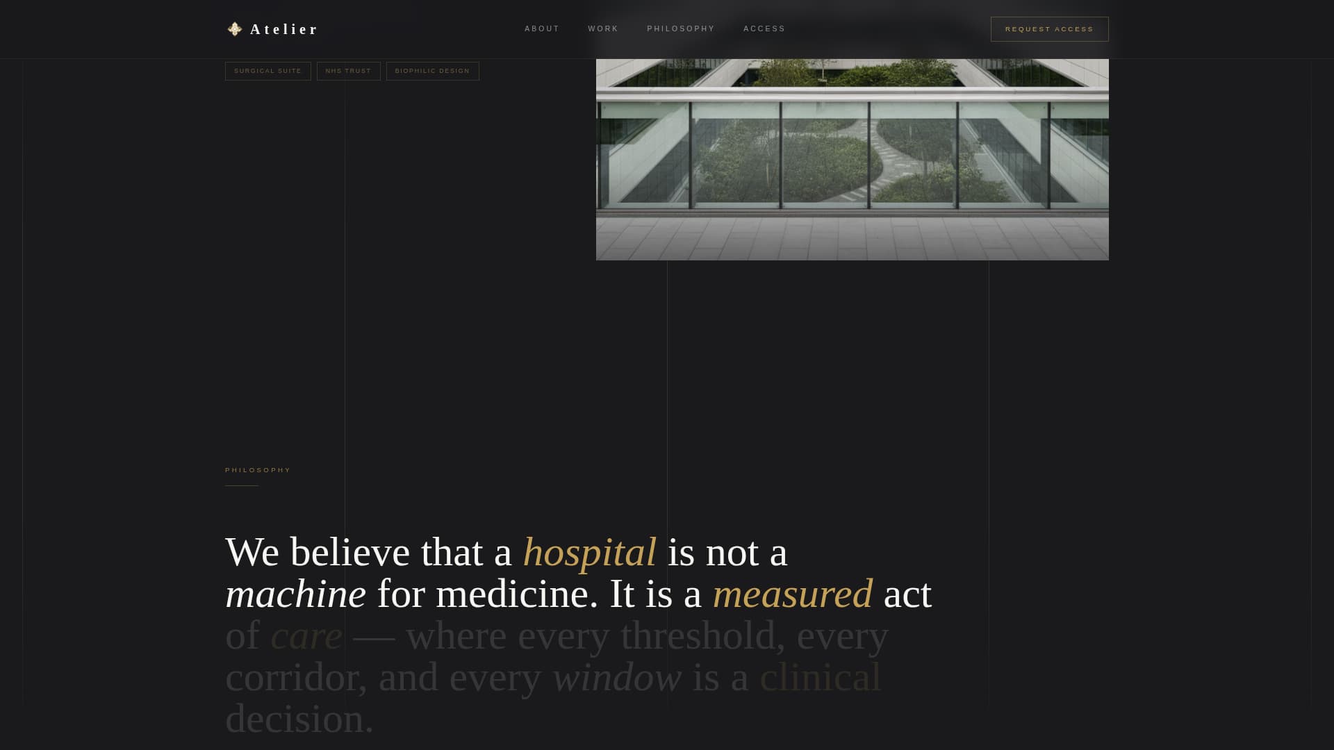 Atelier - Healing Hospital Landing Page Template