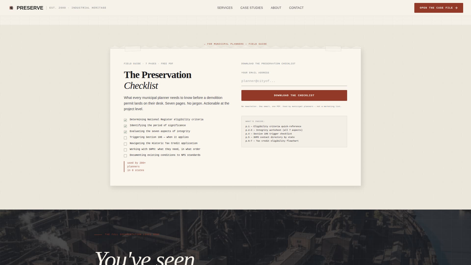 Industrial Architecture Booking Website Template
