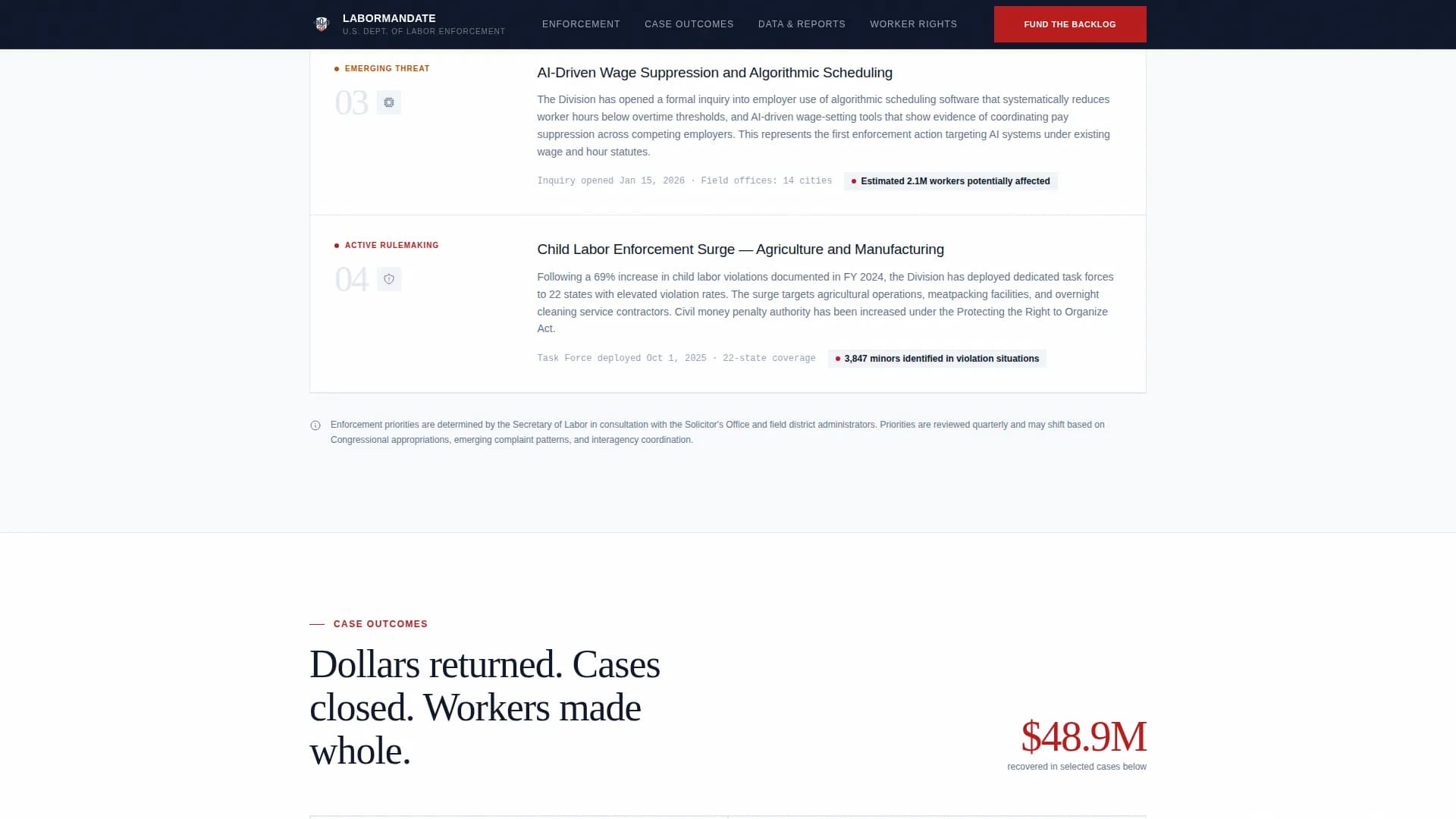 Labor & Employment Government Professional Website Template