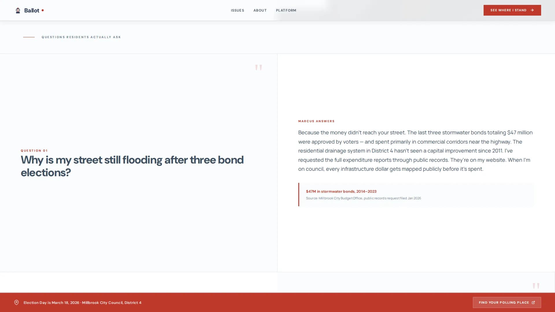 Political Campaign FAQ Website Template