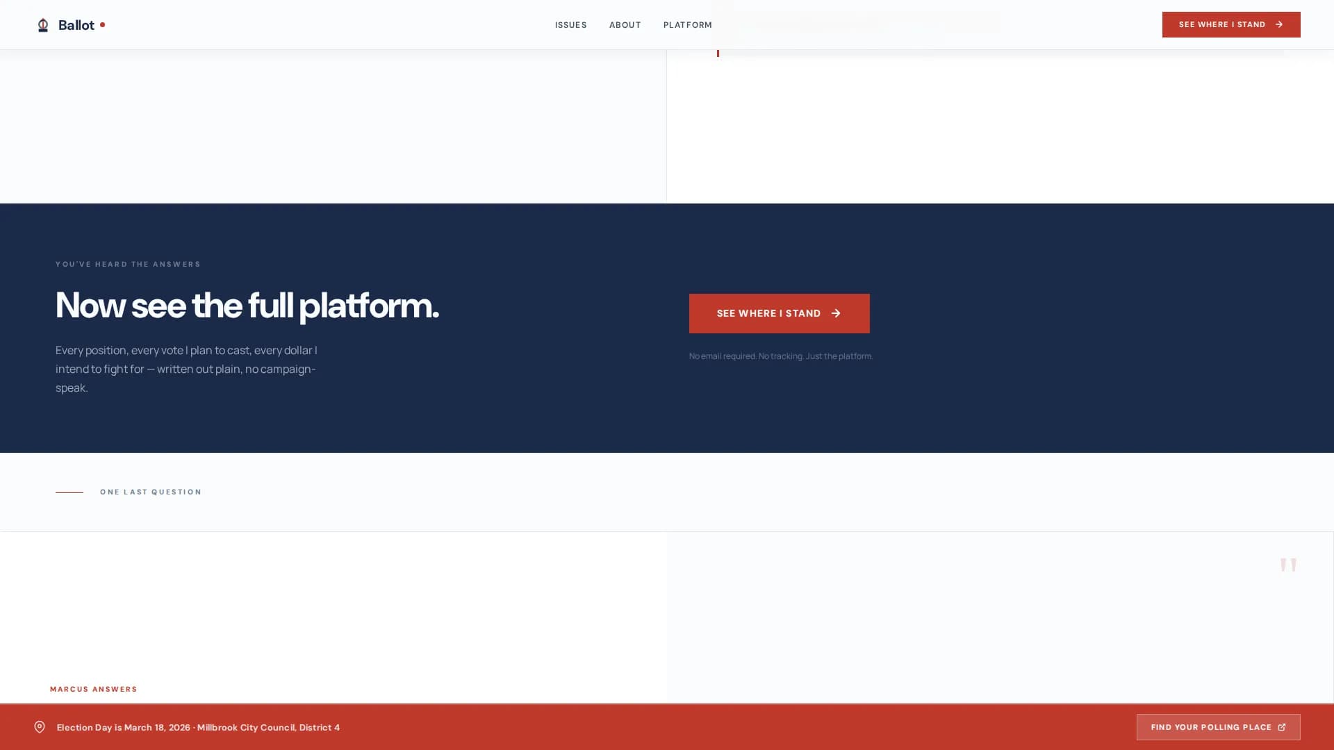 Political Campaign FAQ Website Template