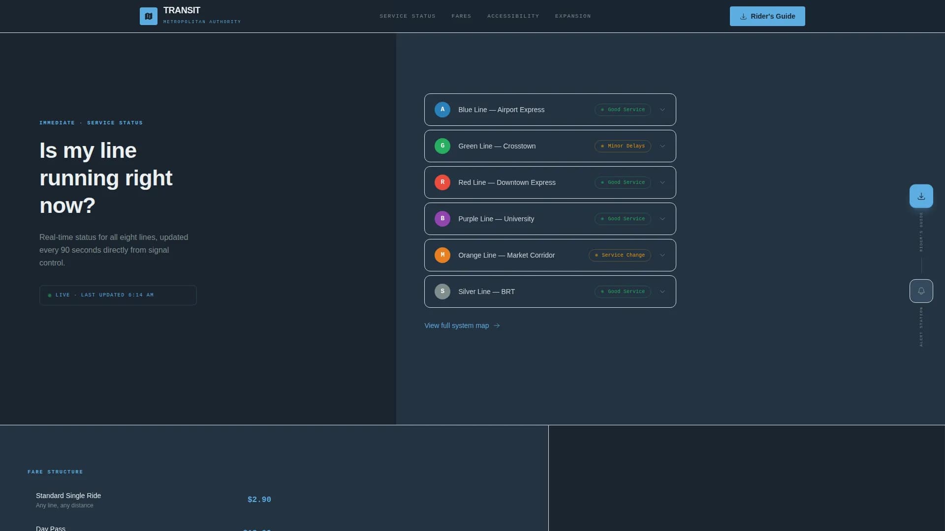 Public Transportation FAQ Website Template