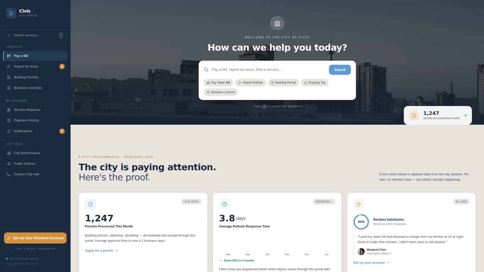 City & Municipal Professional Website Template