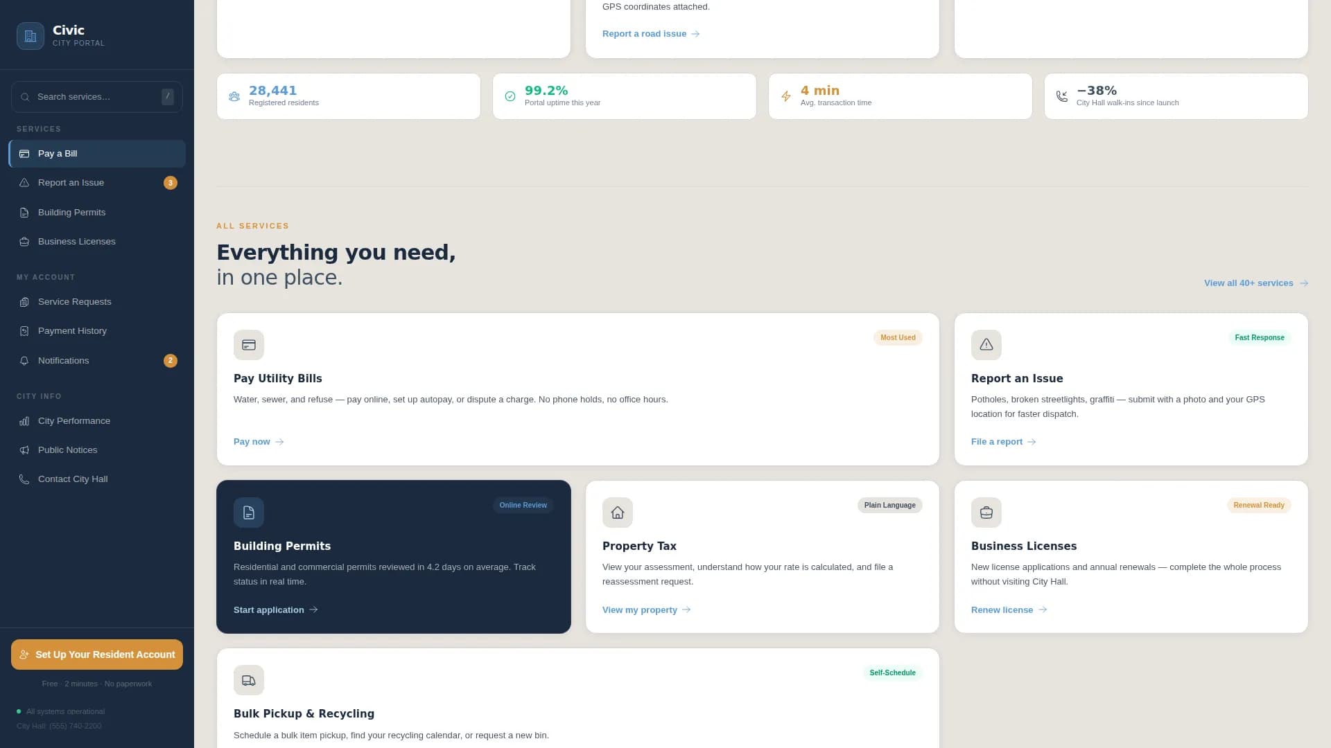 City & Municipal Professional Website Template