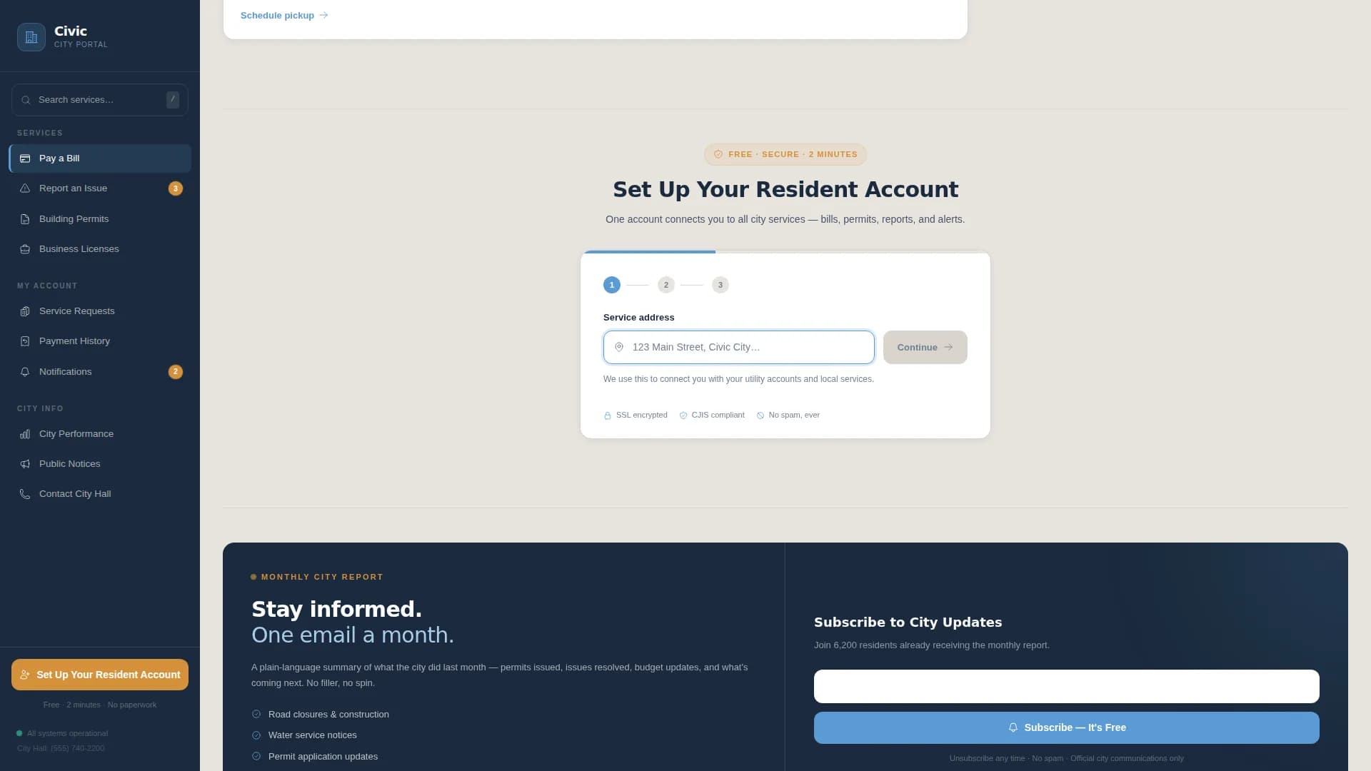 City & Municipal Professional Website Template