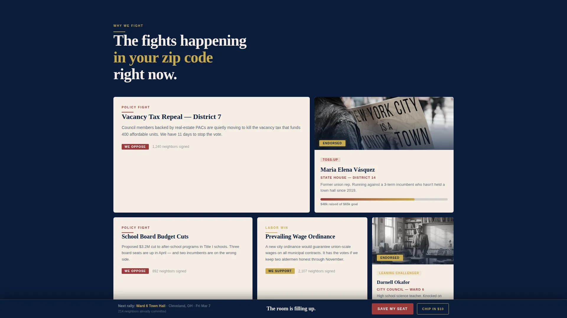Mobilize — Political Action Community Landing Page Template