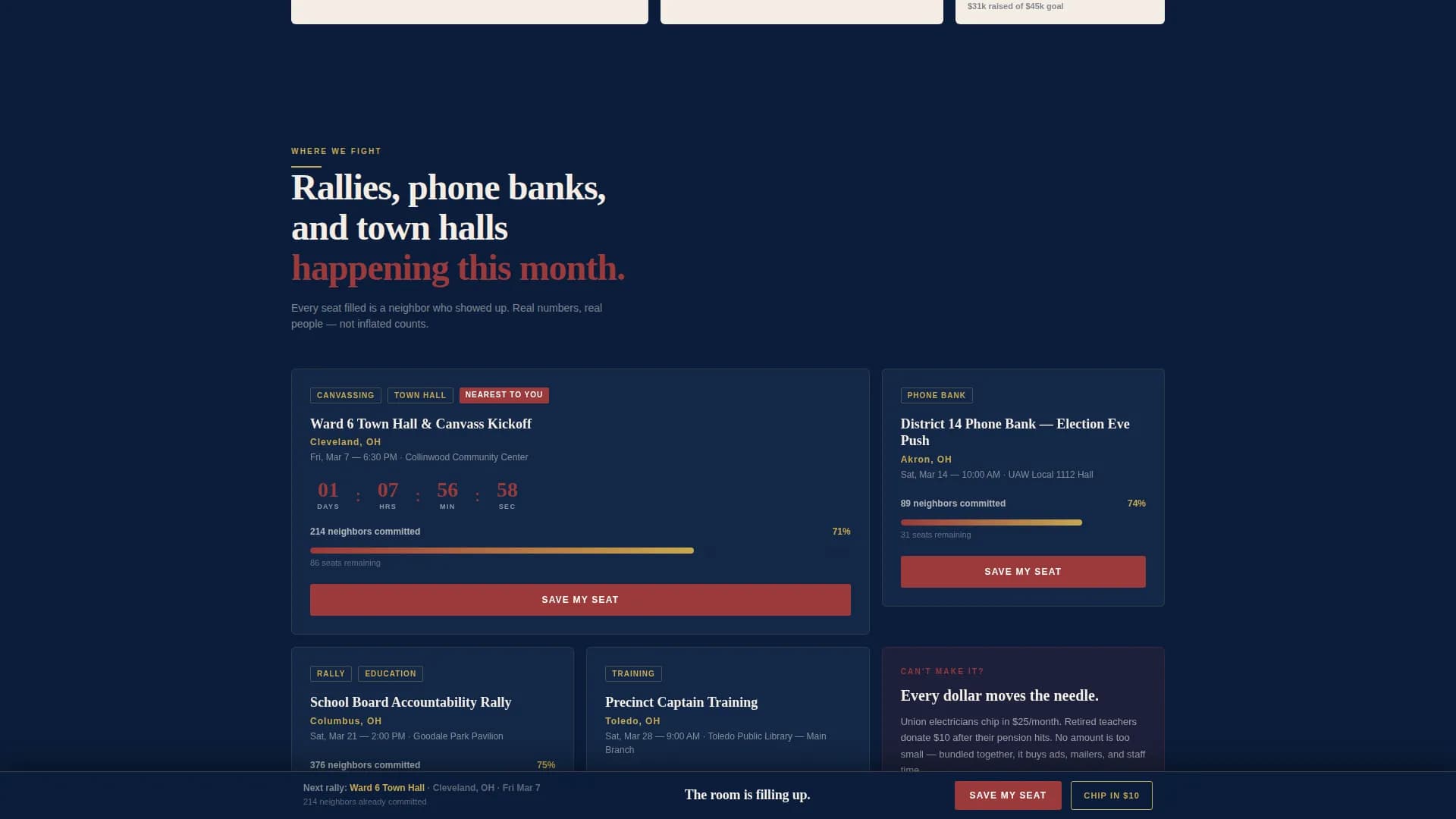 Mobilize — Political Action Community Landing Page Template