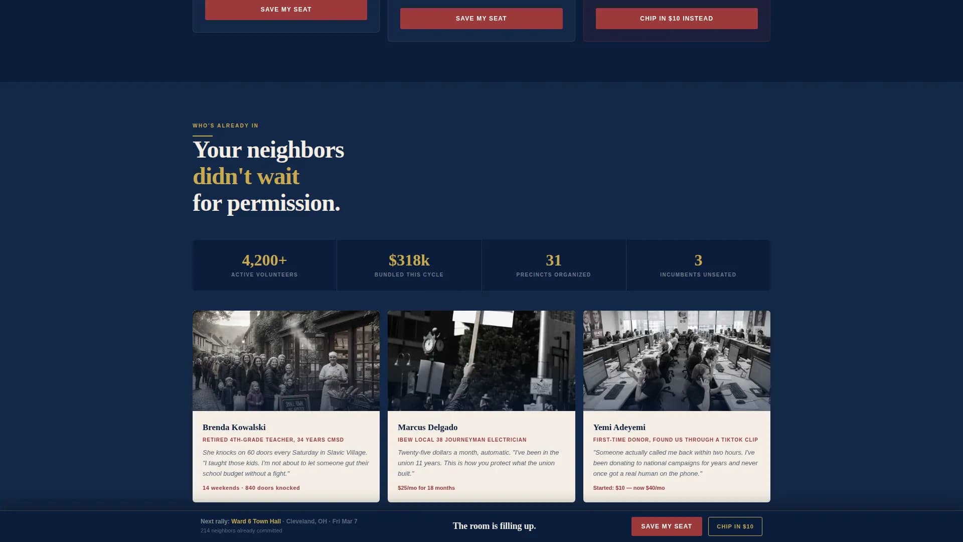 Mobilize — Political Action Community Landing Page Template
