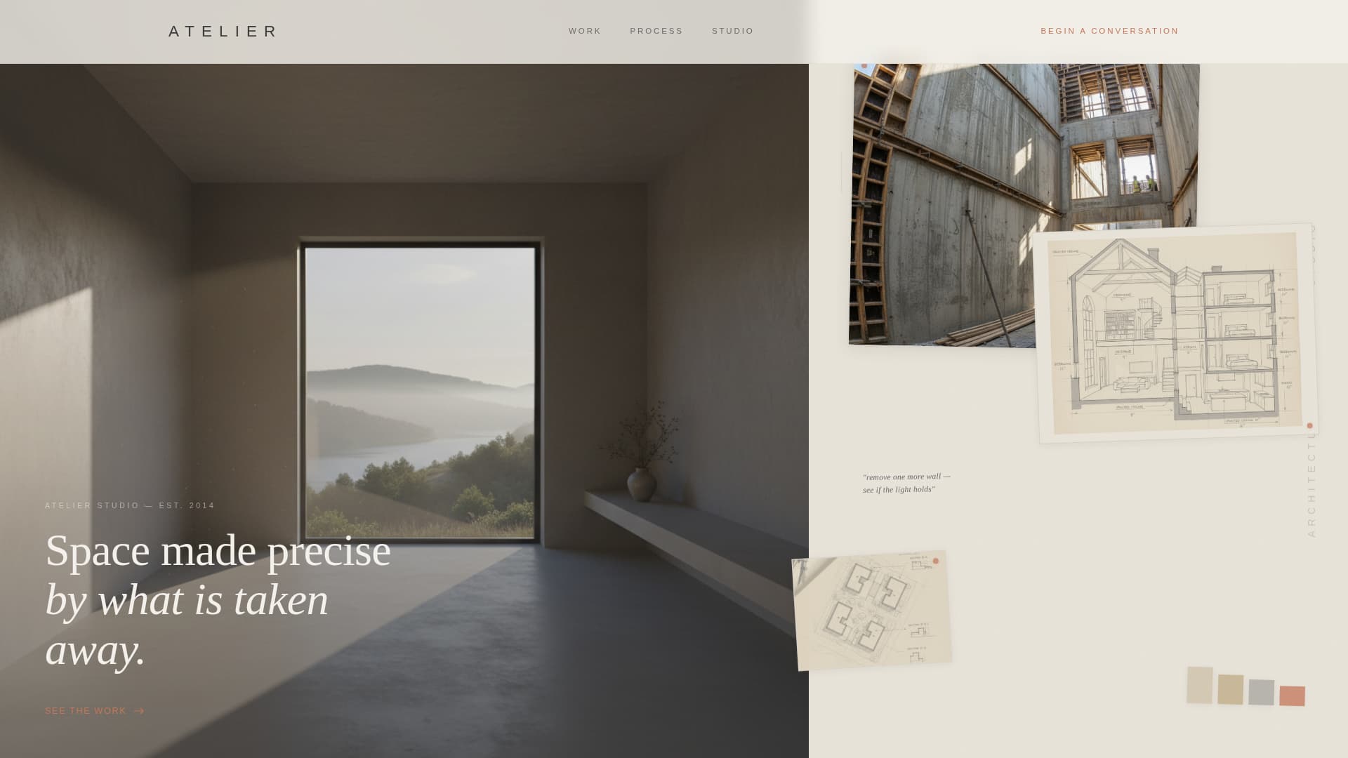 Atelier - Refined Architect Landing Page Template