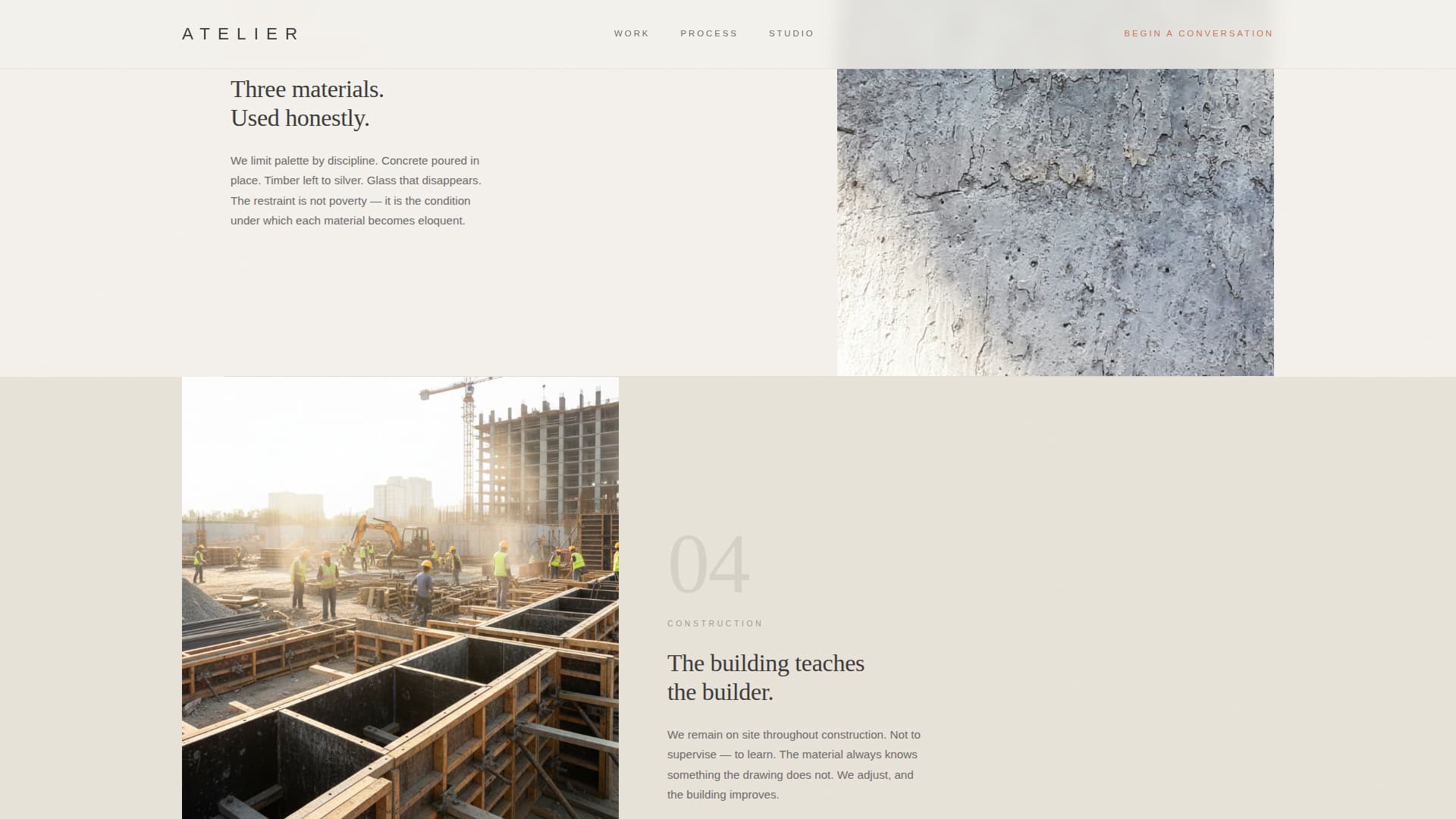 Atelier - Refined Architect Landing Page Template