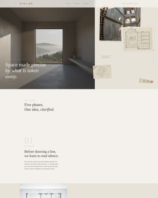 Atelier - Refined Architect Landing Page Template