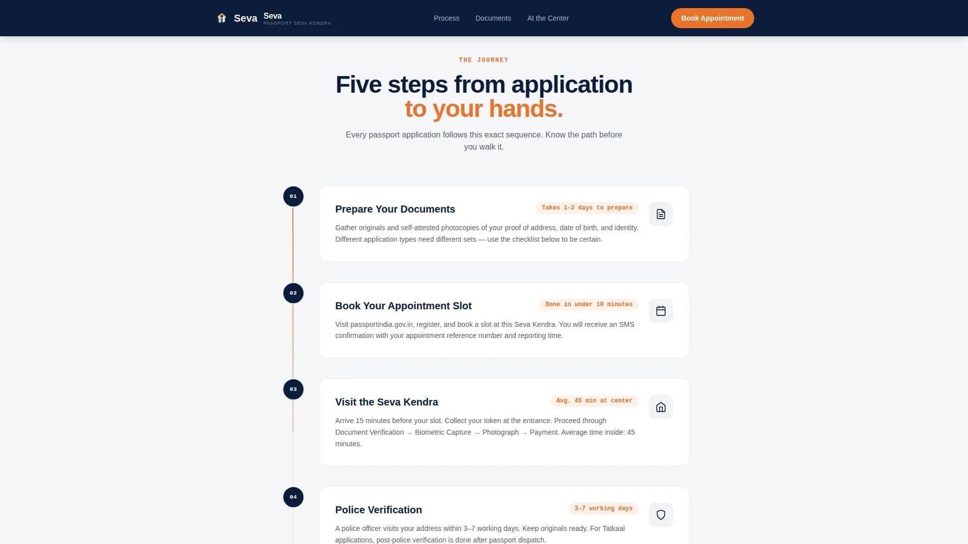 Seva — Instant Visa Documentation Landing Page Template